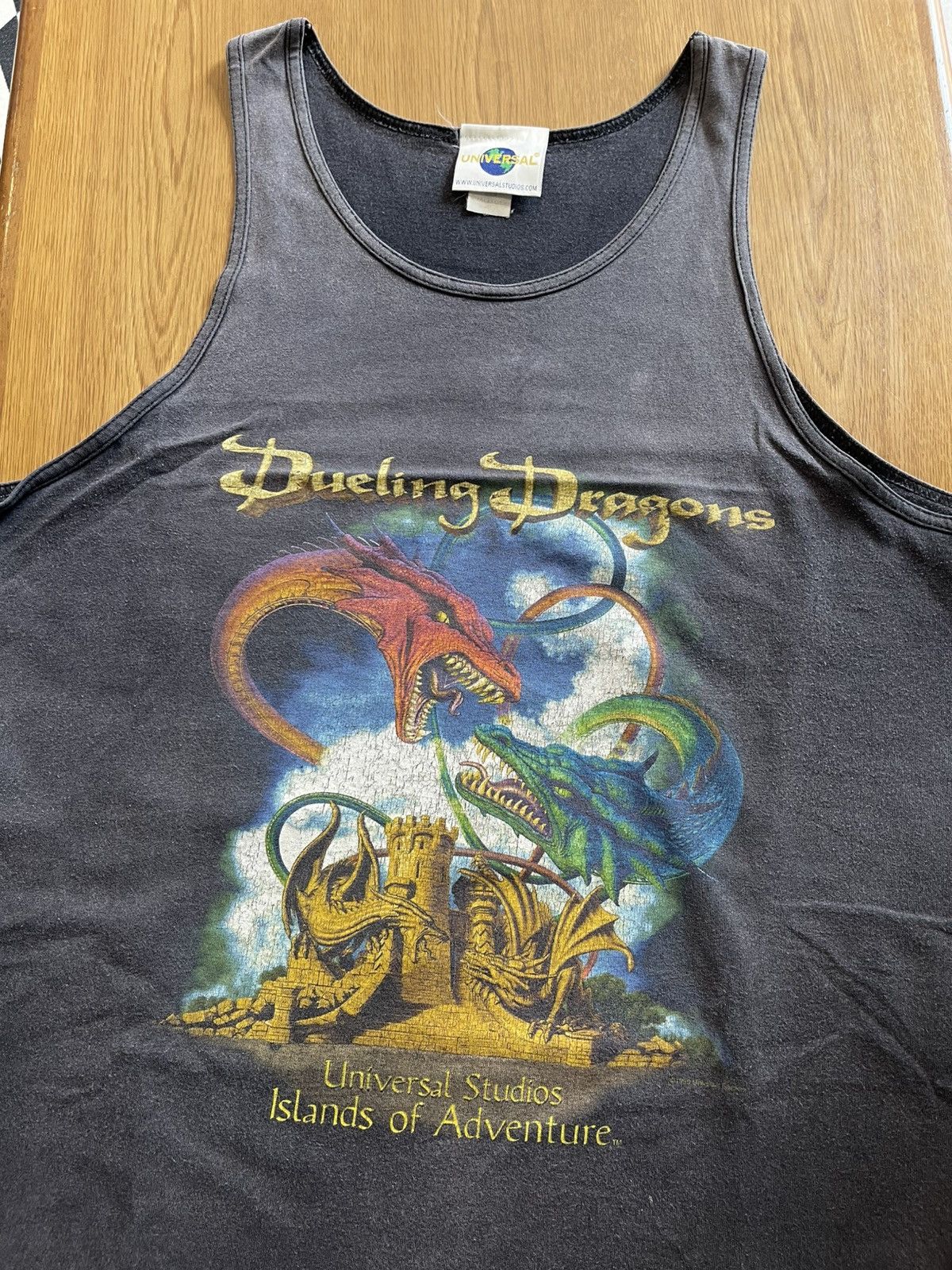 Universal Studios Vintage Fade Black Tank Top Dueling Dragons Size US XL / EU 56 / 4 - 3 Thumbnail