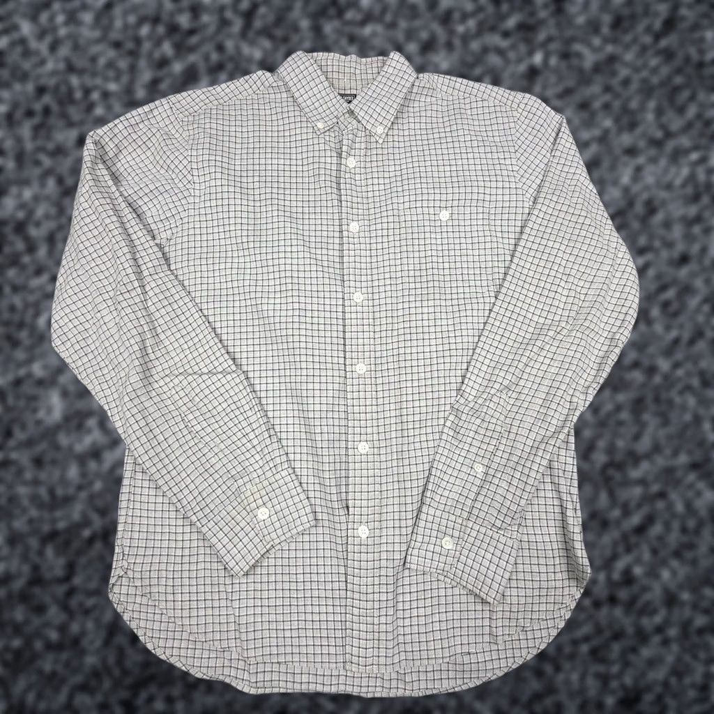 Todd Snyder Todd Snyder Shirt Mens Medium Gray Check Cotton Long Sleeve Oxford Collar Button-Up Shirt Size US M / EU 48-50 / 2 - 1 Thumbnail