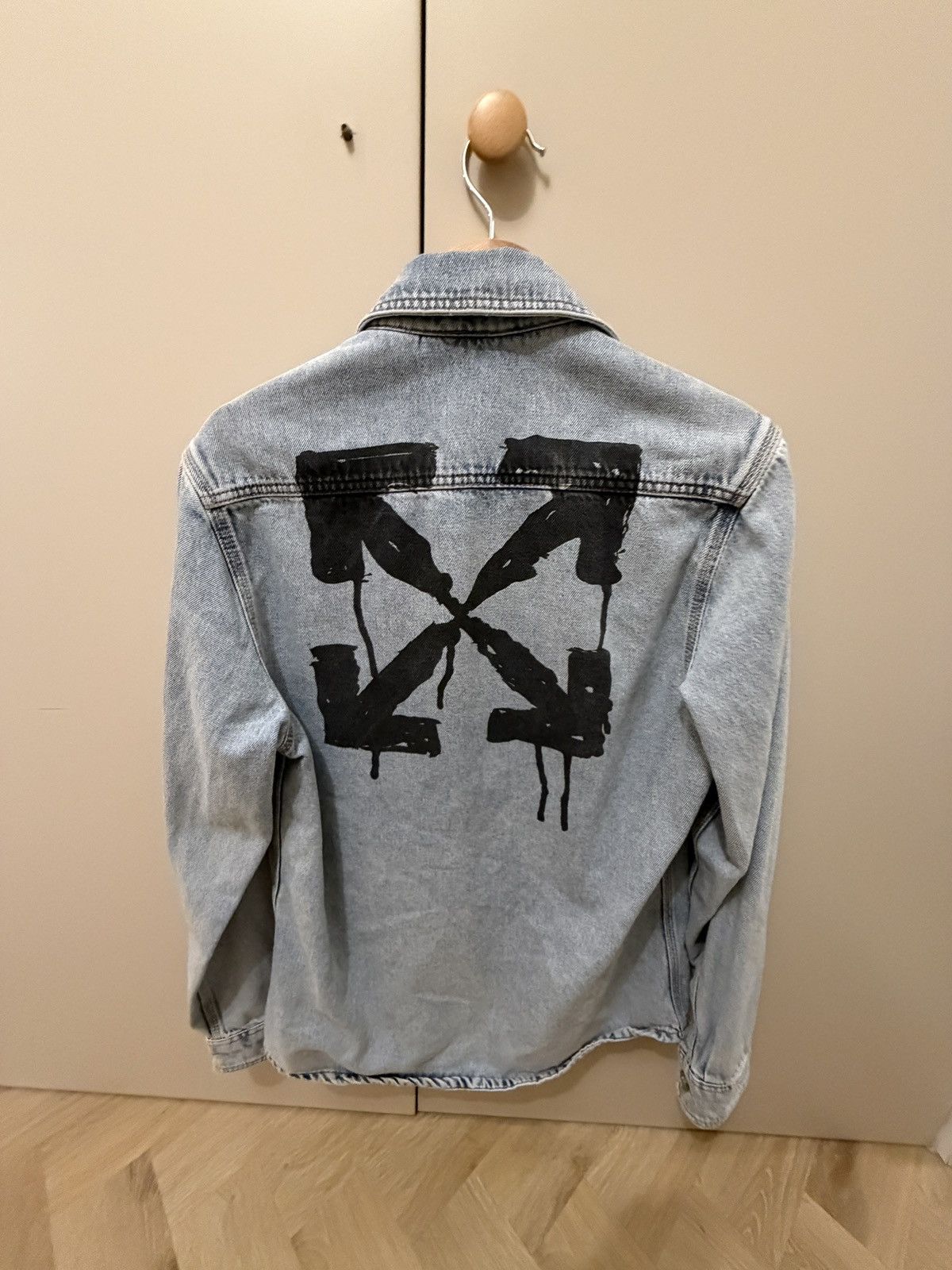 Off-White Denim Shirt "Stencil Logo" Size US S / EU 44-46 / 1 - 5 Thumbnail