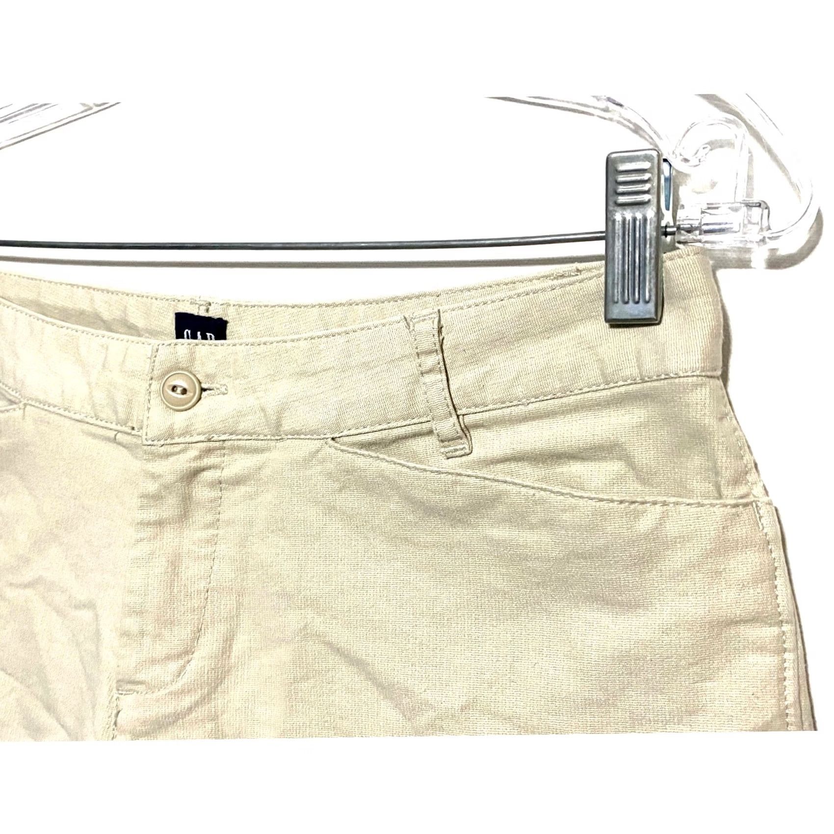 Gap Vintage Gap Capris Womens 4 Beige Khaki Flat Front Pockets Cotton Spandex Size US 4 / IT 34 - 5 Thumbnail