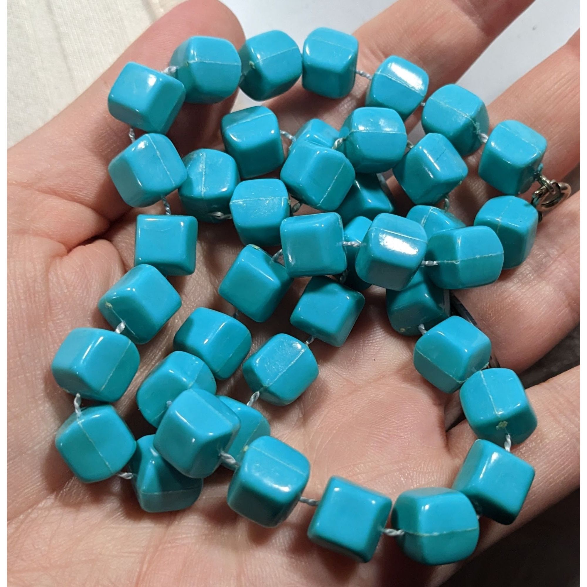 Other Blue Cube Plastic Beaded Casual Necklace Size ONE SIZE - 3 Thumbnail
