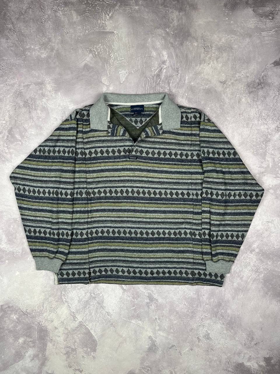 Givenchy Givenchy Men's Collared Geometric Knit Sweater Size US L / EU 52-54 / 3 - 1 Thumbnail