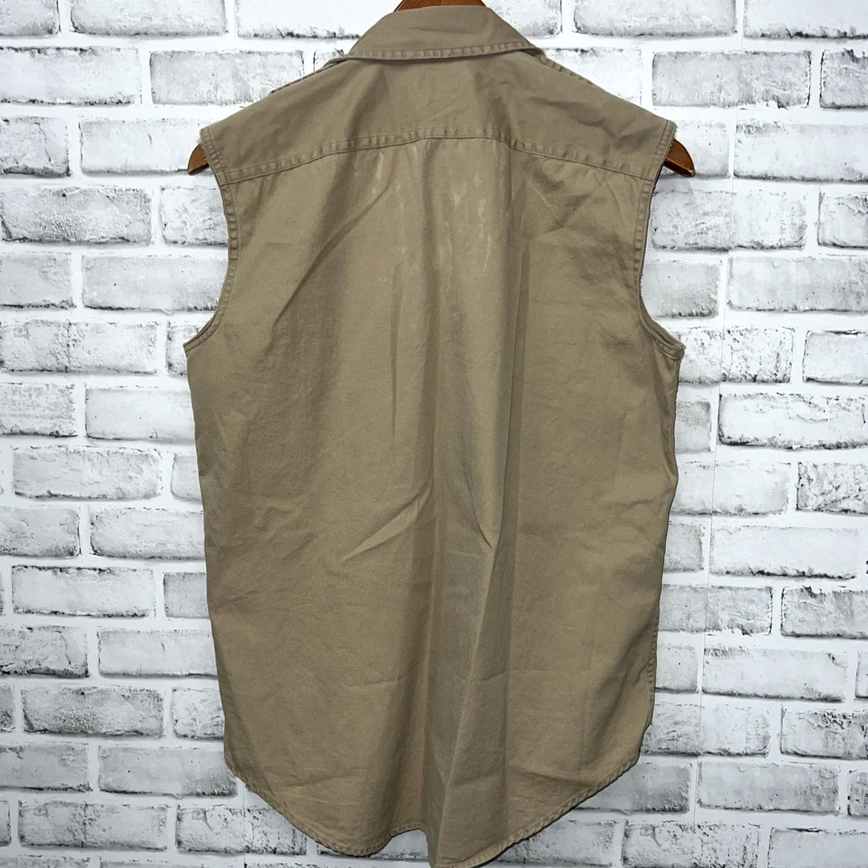 Polo Ralph Lauren VINTAGE Polo Ralph Lauren Beige Sleeveless Button Up Shirt Womens Size 6 Size M / US 6-8 / IT 42-44 - 5 Thumbnail