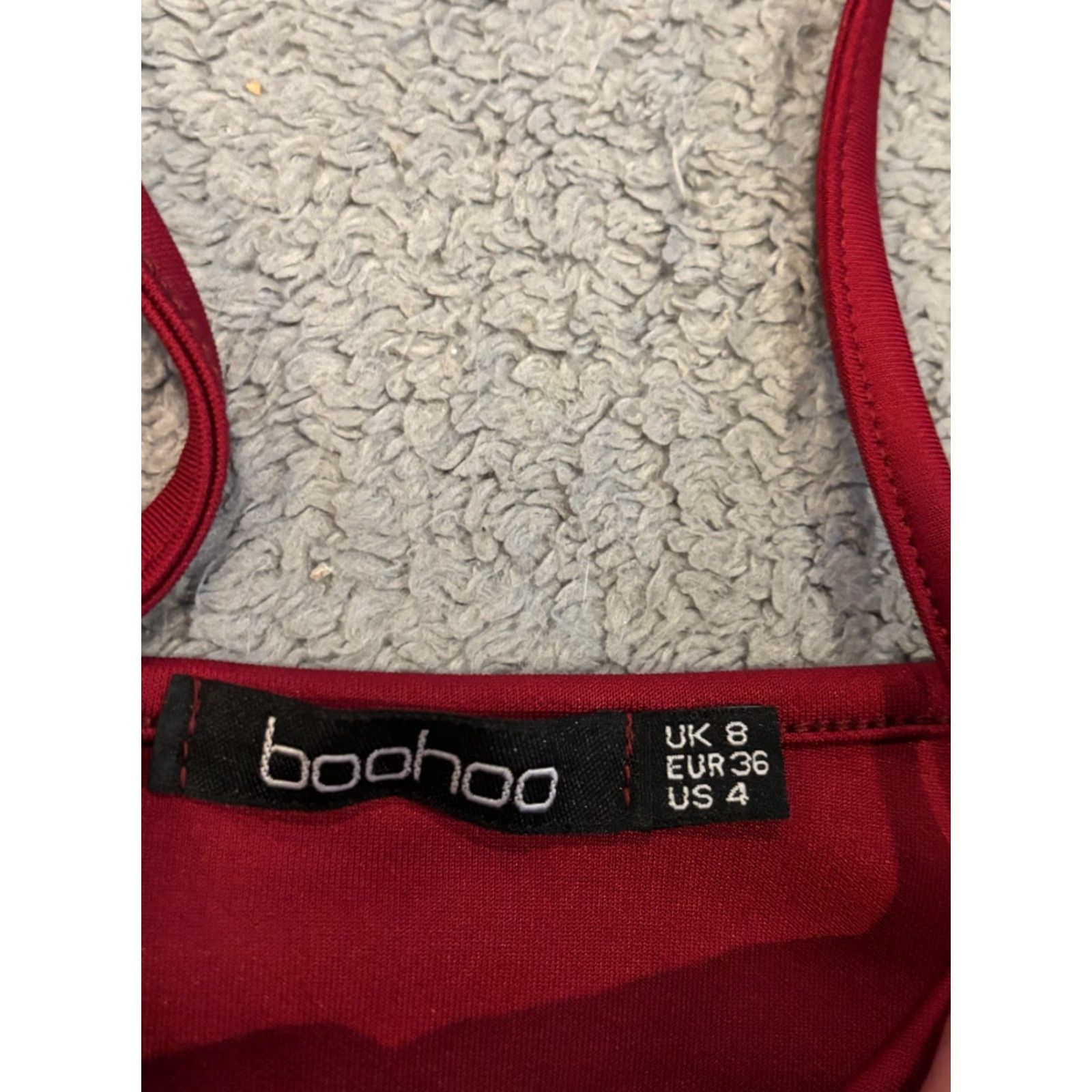 Boohoo Boohoo Crop Top Womens 4 Red Sleeveless Stretch Bustier Casual Tank Cropped - Womens Size S / US 4 / IT 40 - 2 Thumbnail