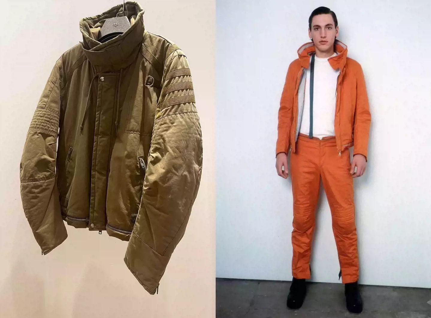 Helmut Lang Helmut Lang 99AW Olive moleskin Astro Biker Jacket