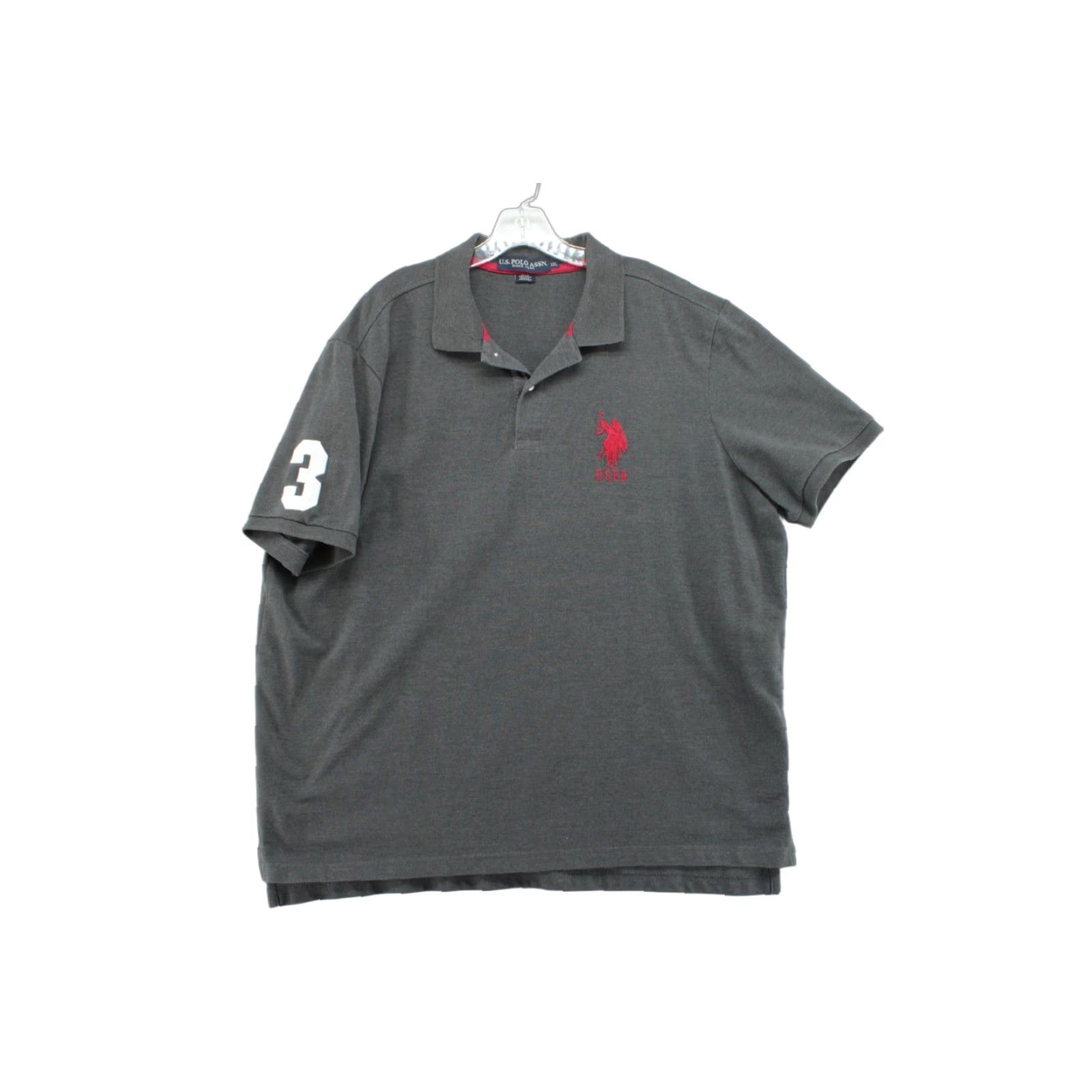 Vintage US Polo Assn Shirt Men 2XL Gray Short Sleeve Red Big Pony Preppy Polo Mens Size US XXL / EU 58 / 5 - 1 Thumbnail