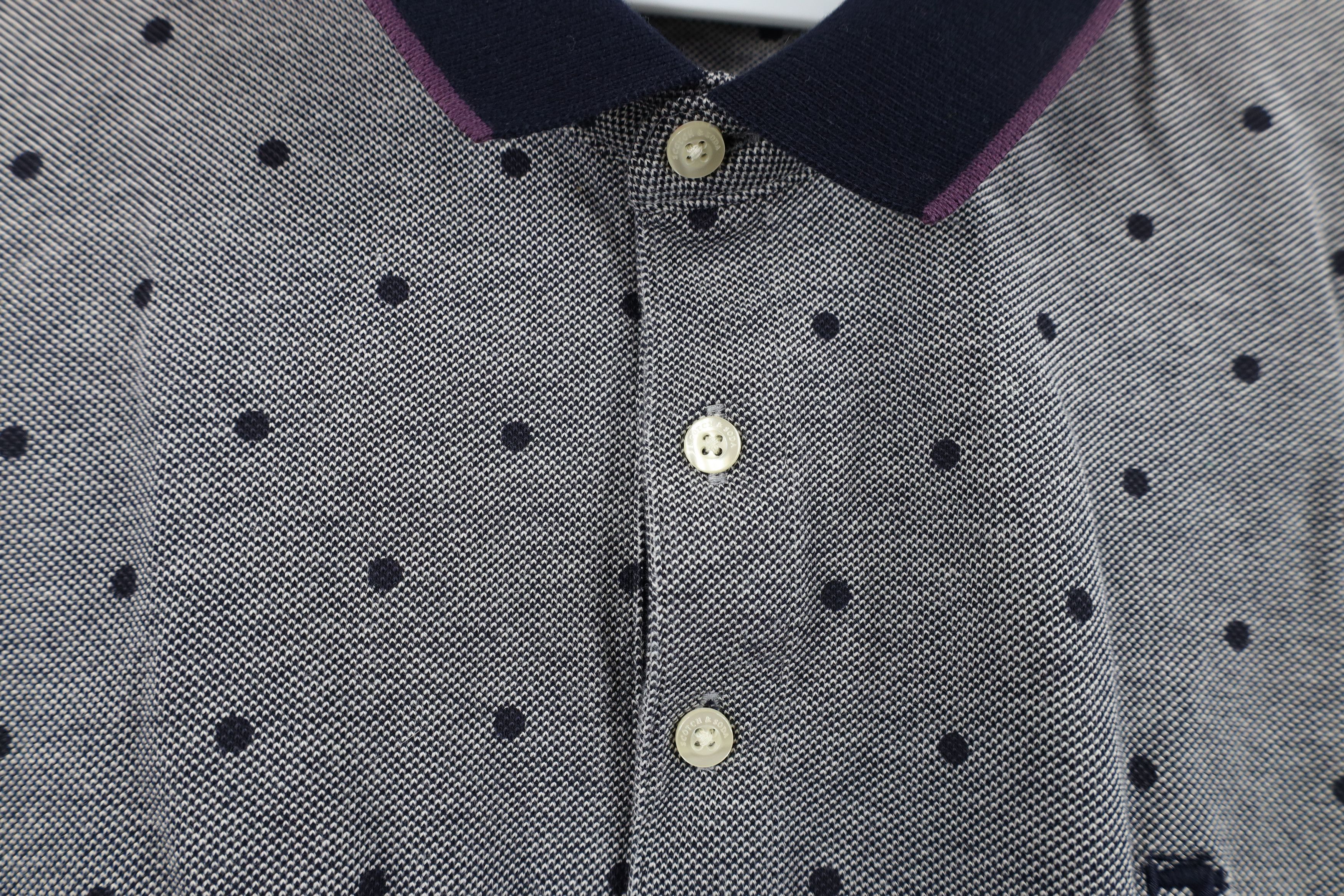 Scotch & Soda Scotch & Soda Classic Fit Polka Dot Collared Golf Polo Shirt Size US XL / EU 56 / 4 - 6 Thumbnail