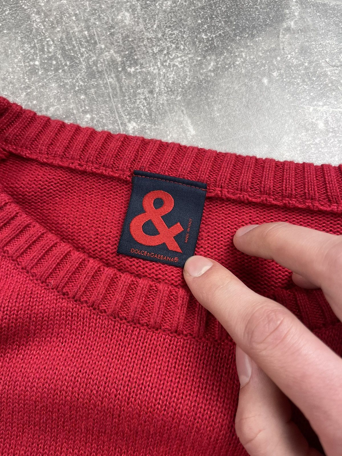 Dolce & Gabbana Dolce & Gabbana Knit Sweater Red White Logo Detail Size 52 Size US L / EU 52-54 / 3 - 11 Thumbnail