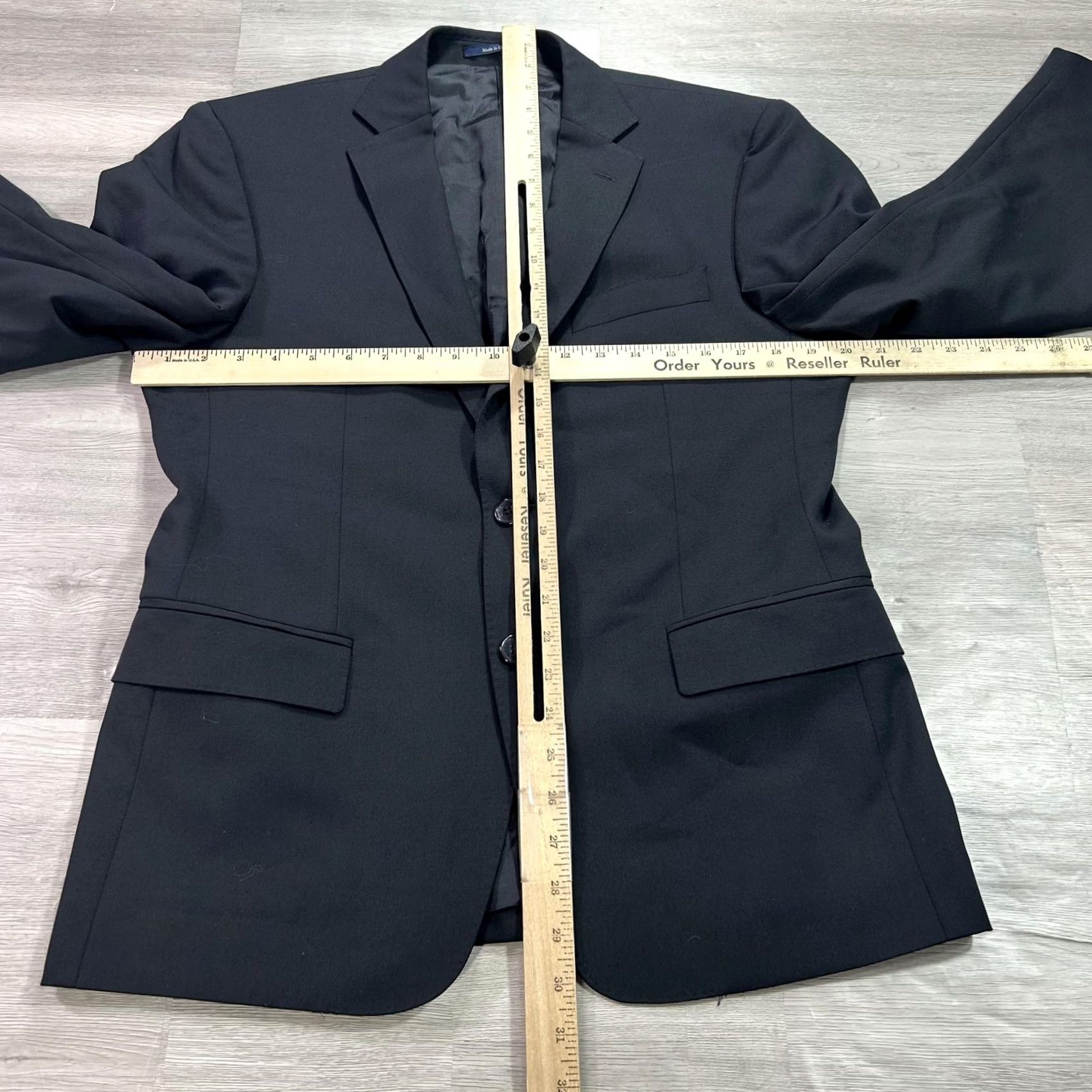 Vintage Versace Collection Suit Jacket Mens 48R Black Wool 2 Button Made In Croatia Size 48R - 6 Thumbnail