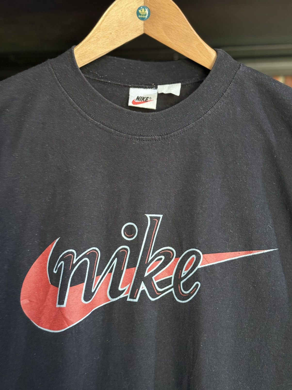 Nike × Vintage Vintage 90s Nike Swoosh Sportwear Faded Tee Size US L / EU 52-54 / 3 - 2 Thumbnail