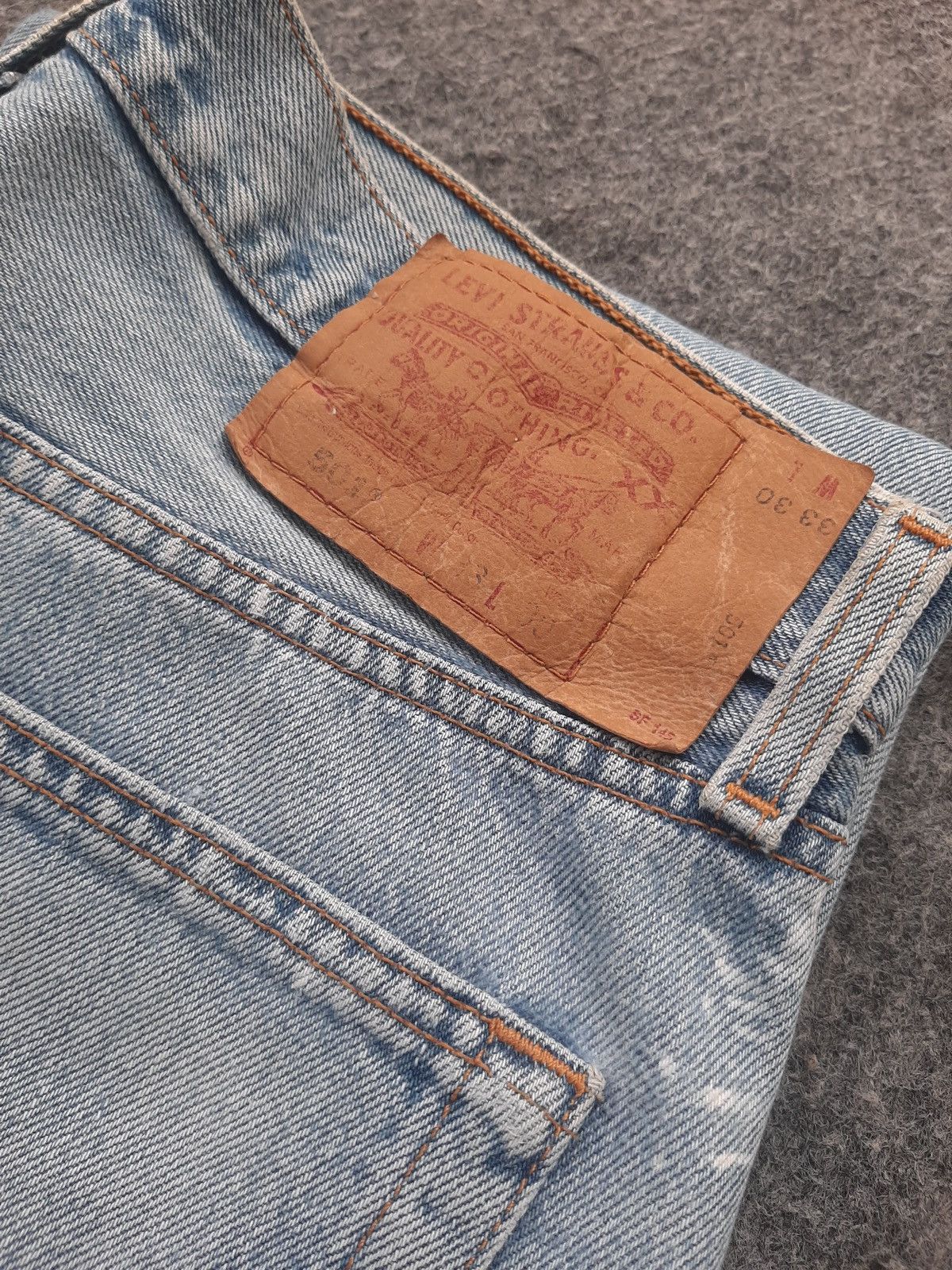 image of Levis 501 Distressed in Blue, Men's (Size 33)