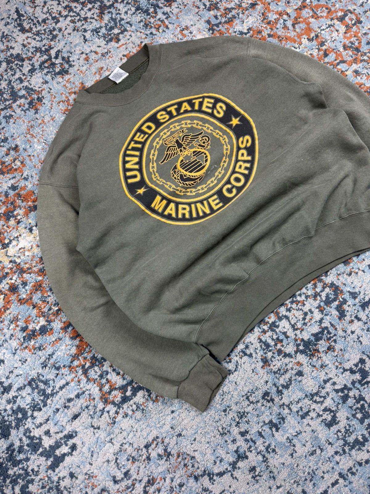 Vintage Vintage 90s United States Marine Corps USMC sweatshirt boxy Size US L / EU 52-54 / 3 - 3 Thumbnail
