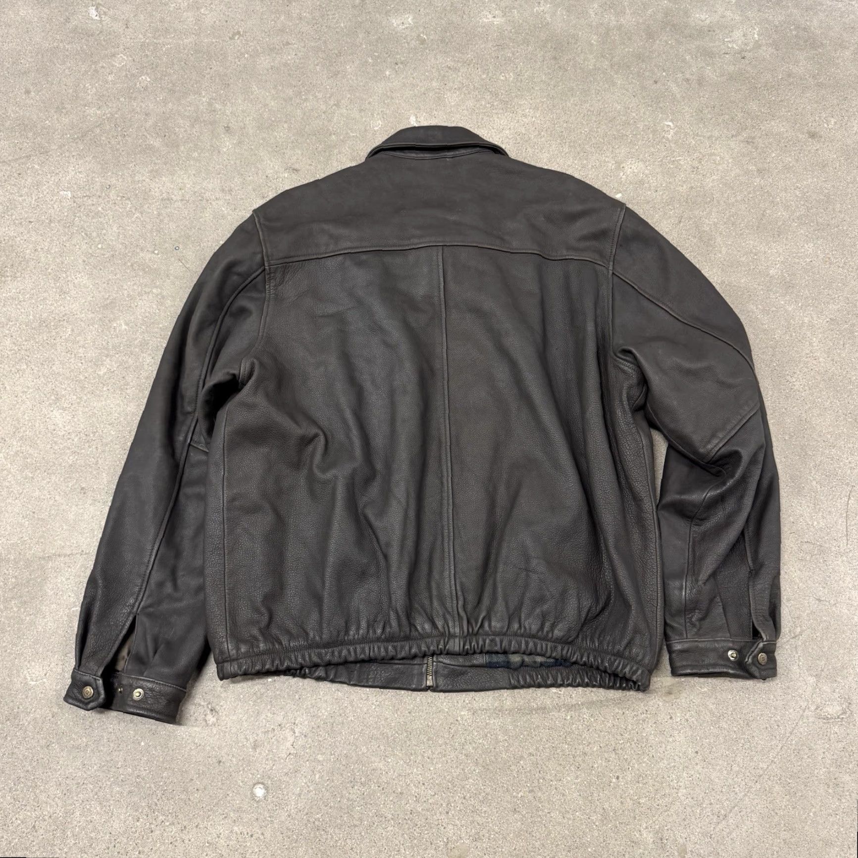 Vintage Columbia Leather Jacket Mens XLT Brown Plaid Lined Full Zip Size US XL / EU 56 / 4 - 6 Thumbnail