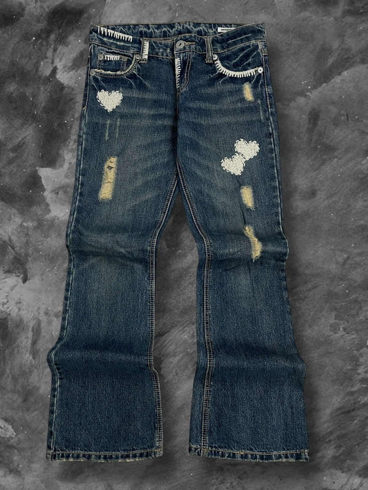 semanticdesign Vintage Rare 90s Japan Designer Semantic Design Flared Denim Size US 30 / EU 46 - 1 Thumbnail