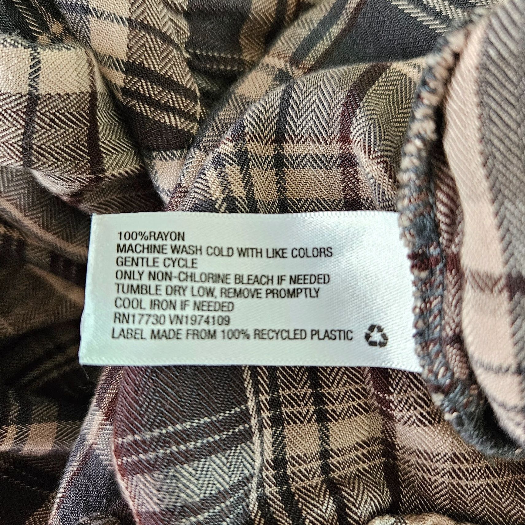 Vintage Knox Rose Womens Shirt Dress Sz M Pink Gray Plaid Long Sleeve Button Up Rayon Size M / US 6-8 / IT 42-44 - 4 Thumbnail