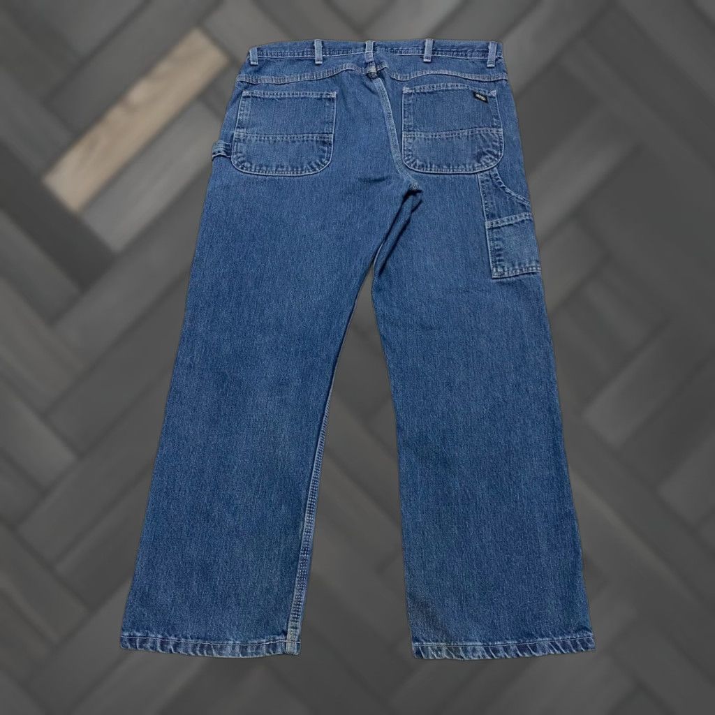 Vintage Vintage Key Mens Carpenter Jeans Size 38×30 Blue Regular Straight Workwear Jeans 90s Grunge Mens Regular 38 Blue Denim Cotton Inseam 30"} Size US 38 / EU 54 - 1 Thumbnail