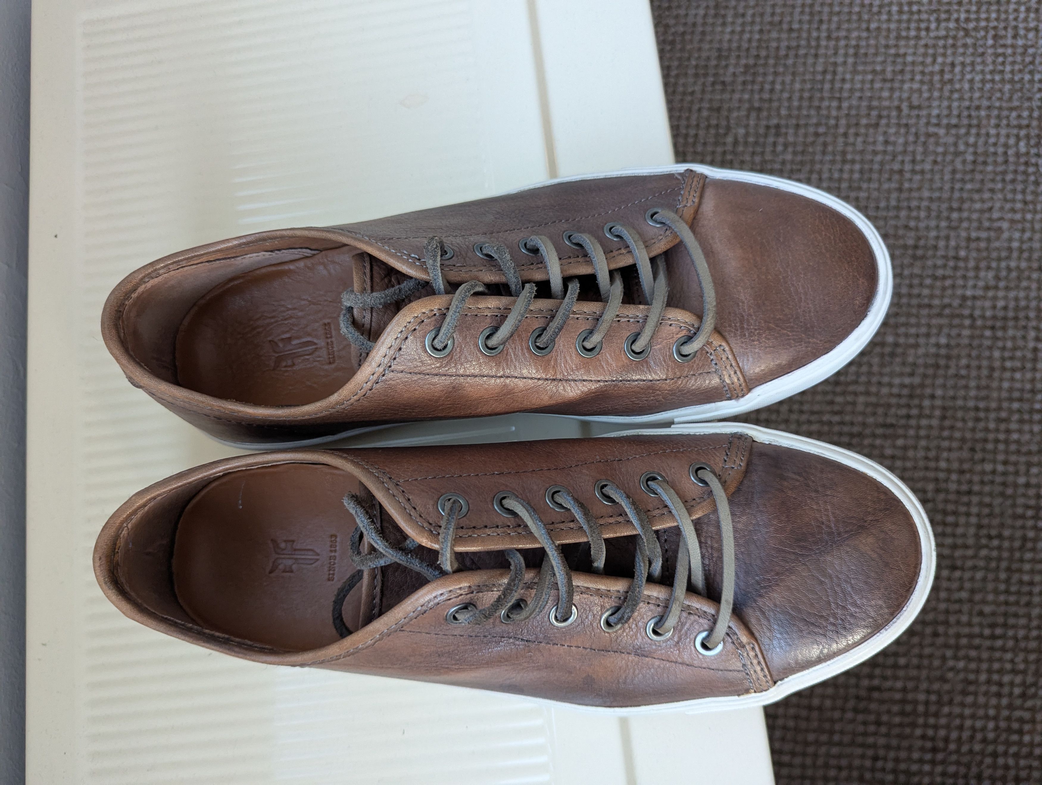 Frye Frye Brett Brown Leather Low Top Lace Up Lifestyle Sneakers Size US 9 / EU 42 - 7 Thumbnail