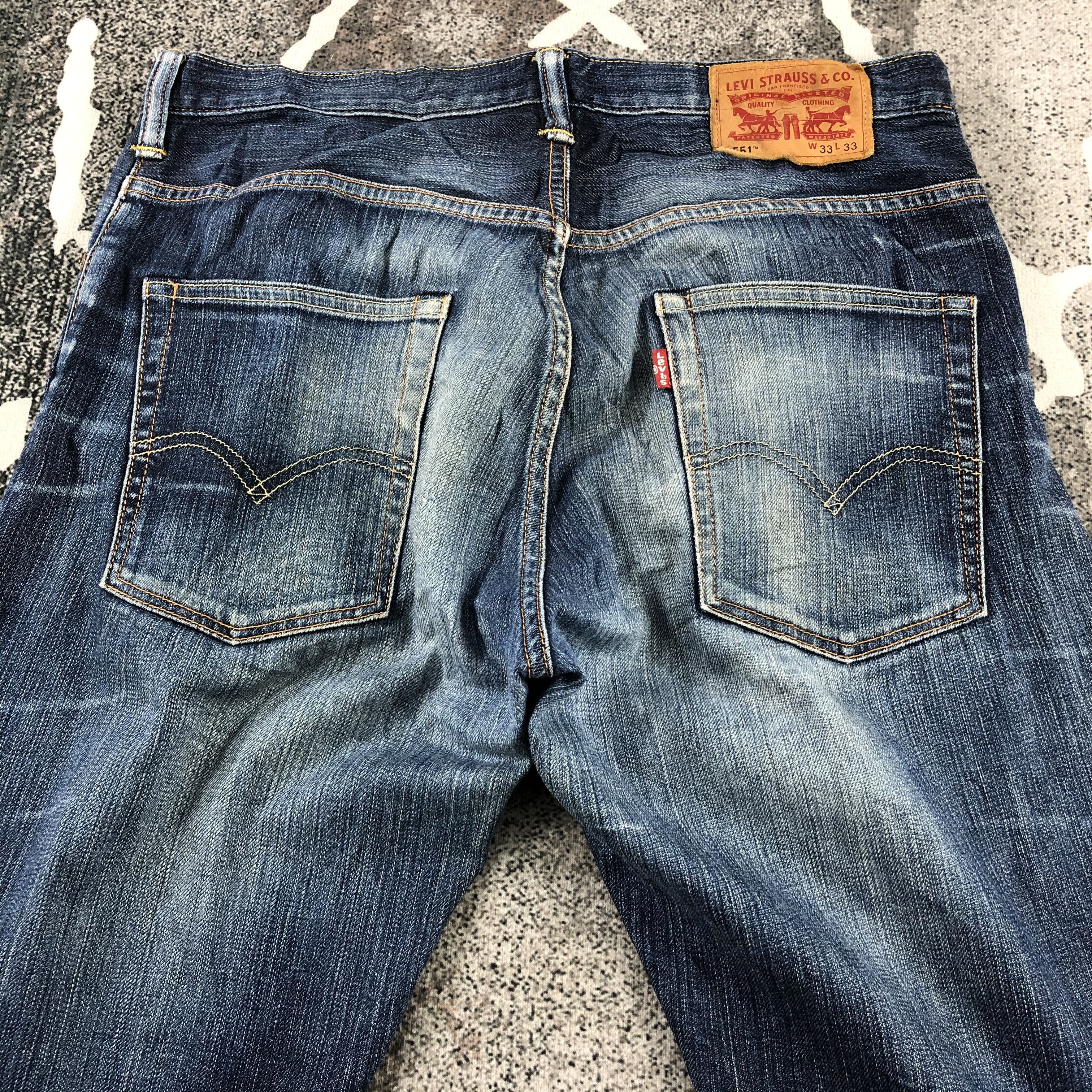 Levi's Vintage Levi's 551 Jeans Distress Dark Wash Denim KJ919 Size US 33 - 4 Thumbnail