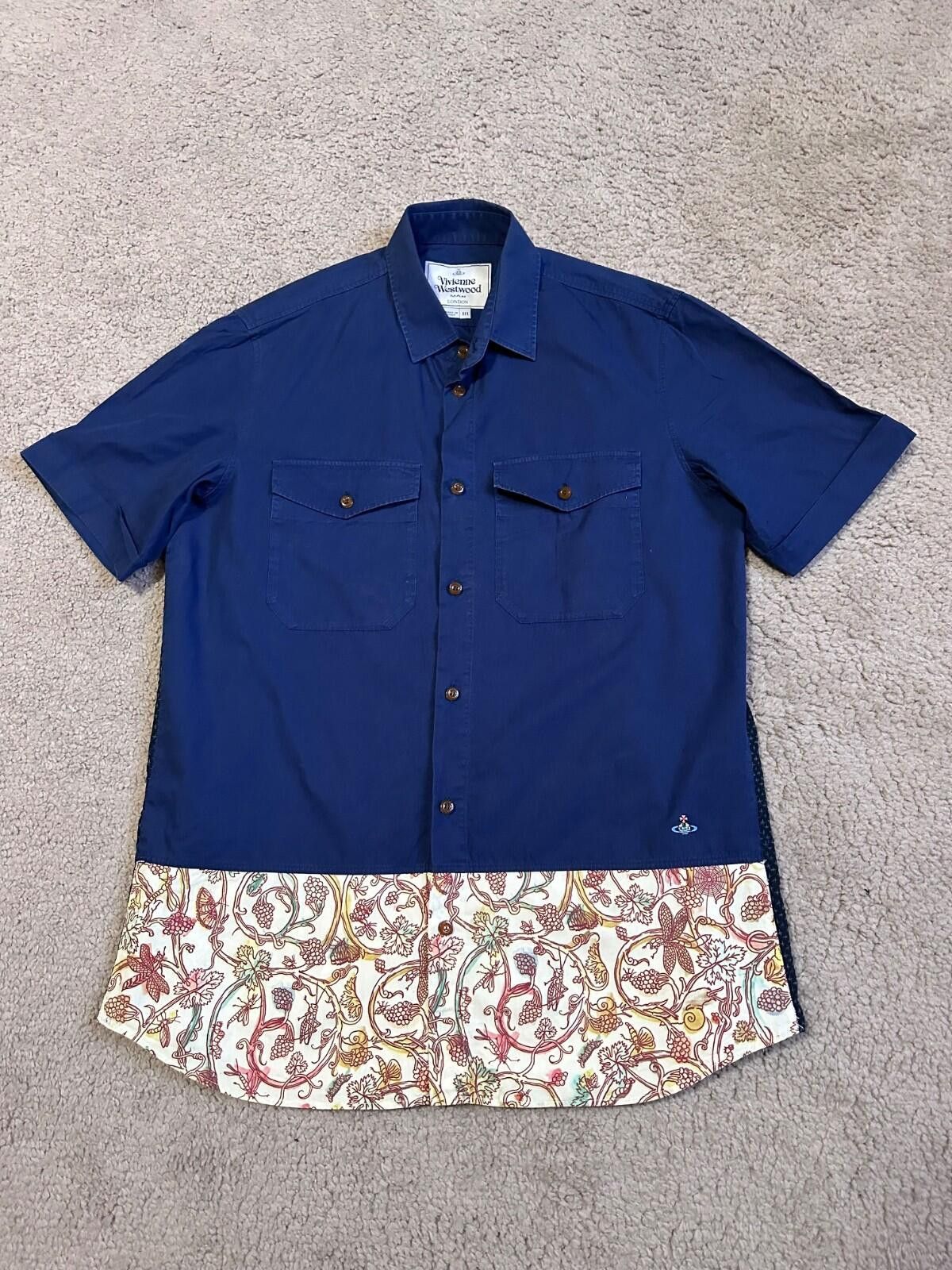 Vivienne Westwood Rare Vivienne Westwood Shirt Blue Colour Block Vintage Shirt Size US M / EU 48-50 / 2 - 1 Thumbnail