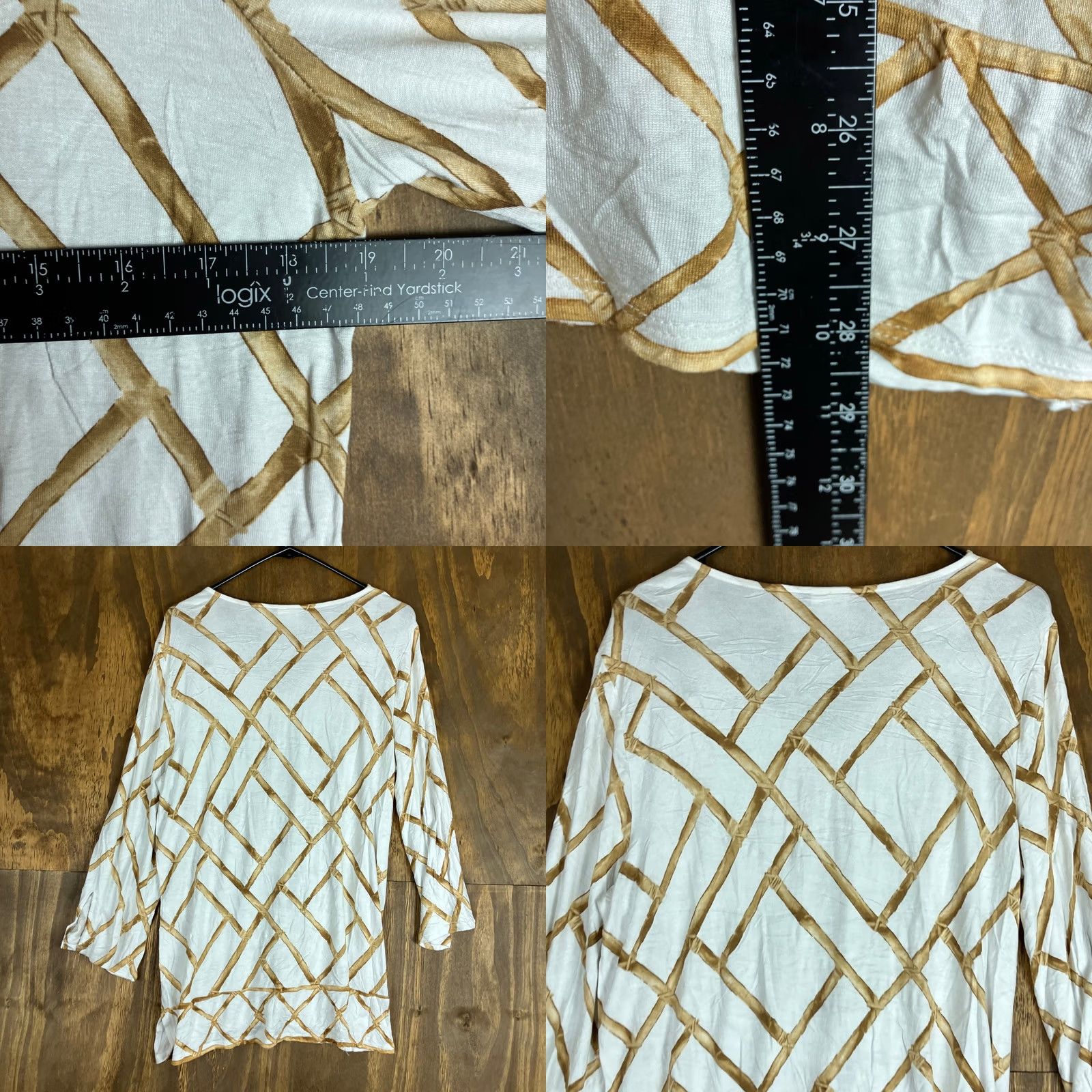 Vintage Chico's Womens Blouse White Bronze Amazon Bamboo V Neck Flare 3/4 Sleeve Tunic M Size M / US 6-8 / IT 42-44 - 8 Thumbnail