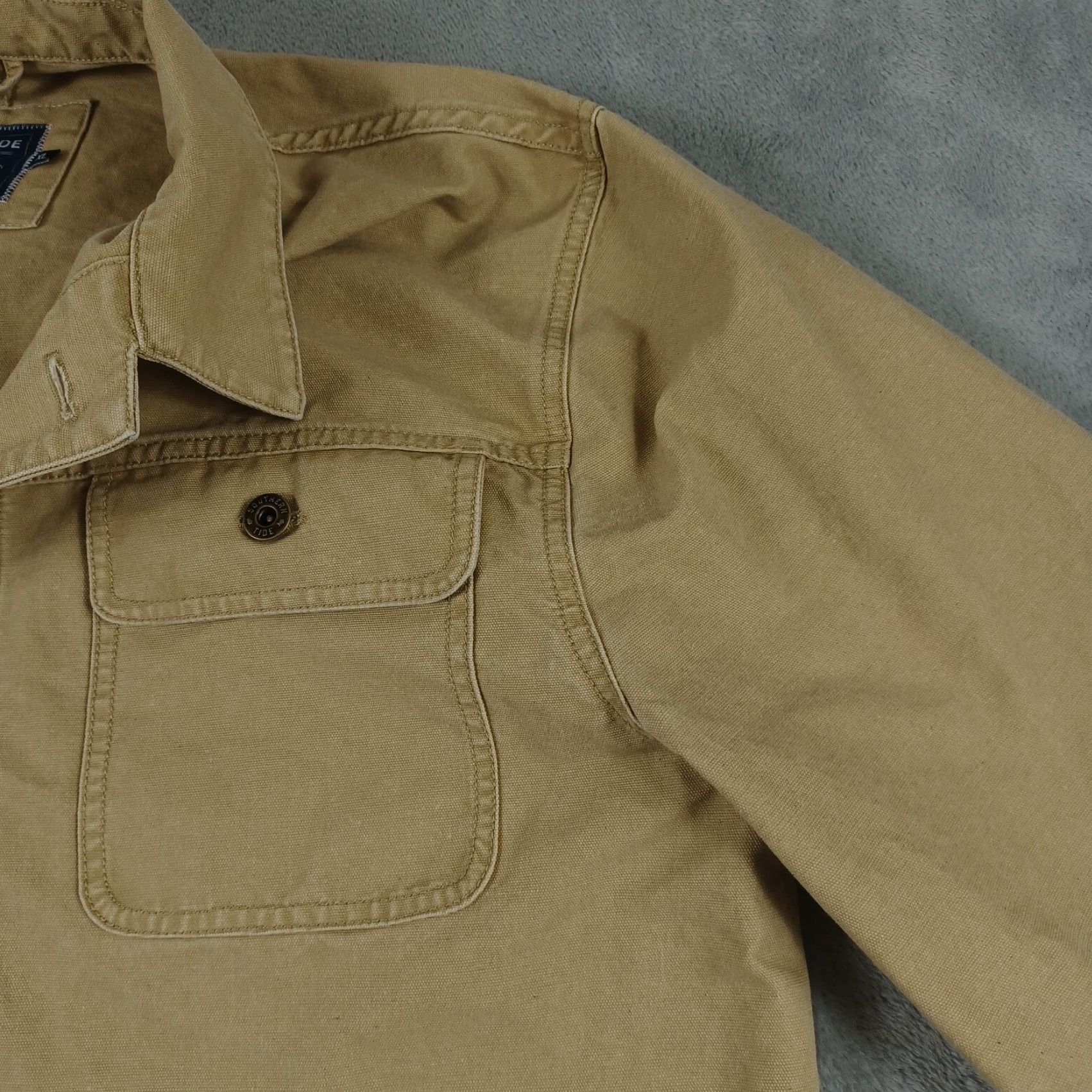 Southern Tide Jacket Mens XL Brown Canvas Chore Outdoor Pockets Workwear