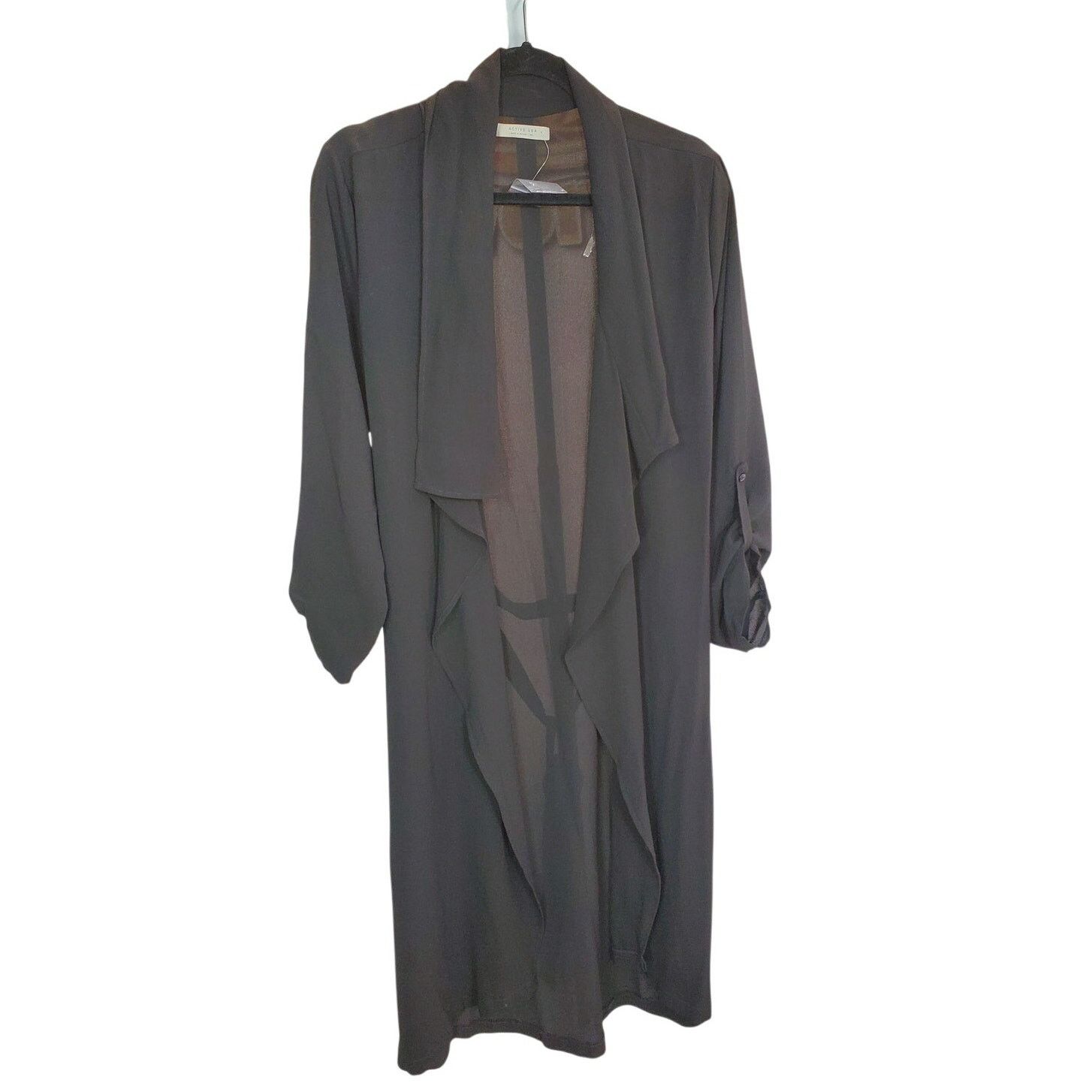 Other Active USA Black Sheer Tie Front Drape Jacket Size 1XL Size XXL / US 16-18 / IT 52-54 - 1 Thumbnail