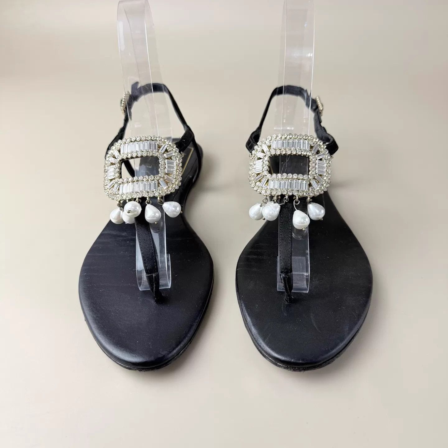 Roger Vivier Roger Vivier blk cryst bck sandals 35 95 YLP4915 Size US 4.5 / IT 34.5 - 2 Thumbnail