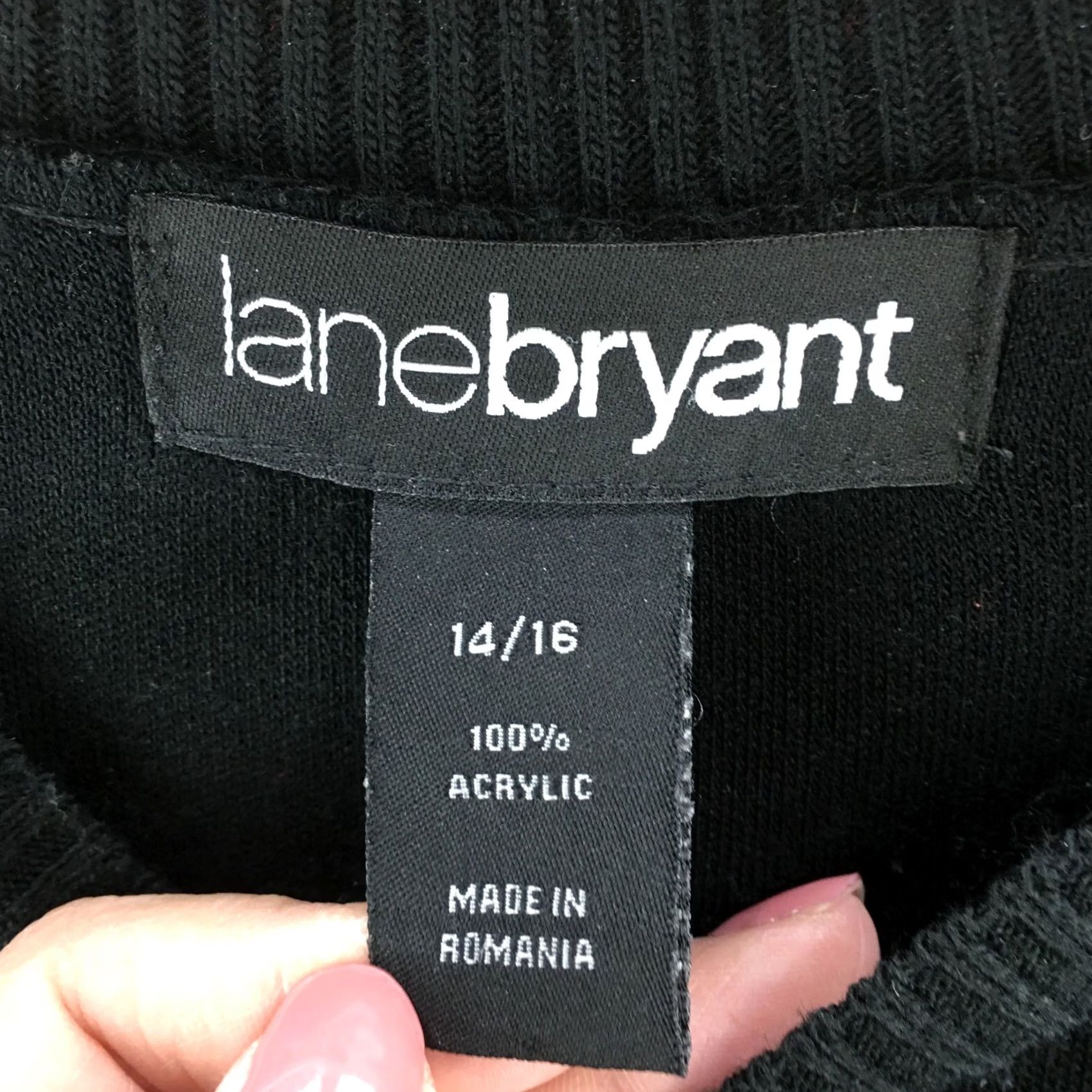 Vintage Lane Bryant Blouse Sweater Pullover 14/16 Black Round Neck Raglan Sleeve Womens Size XL / US 12-14 / IT 48-50 - 6 Thumbnail