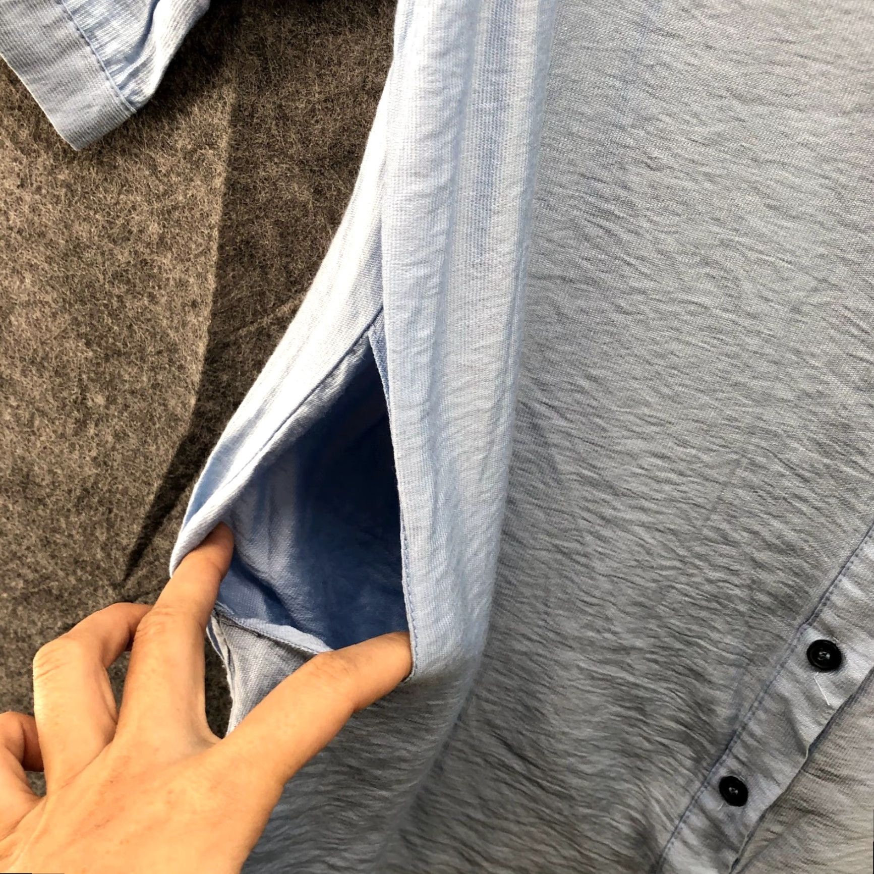 J Brand Merbe Womens Blue Tunic Button Up Shirt Ruffle Collar Sz M Size M / US 6-8 / IT 42-44 - 5 Thumbnail