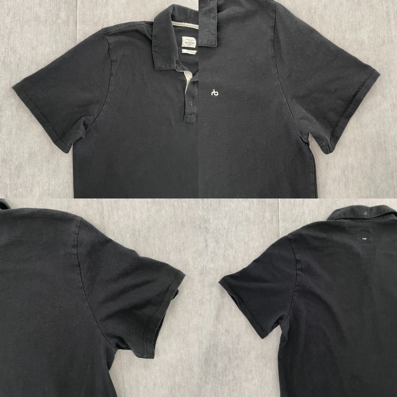 Rag & Bone VINTAGE Rag & Bone Polo Shirt Adult XL Black Cotton Short Sleeve Mens Casual Size US XL / EU 56 / 4 - 8 Thumbnail