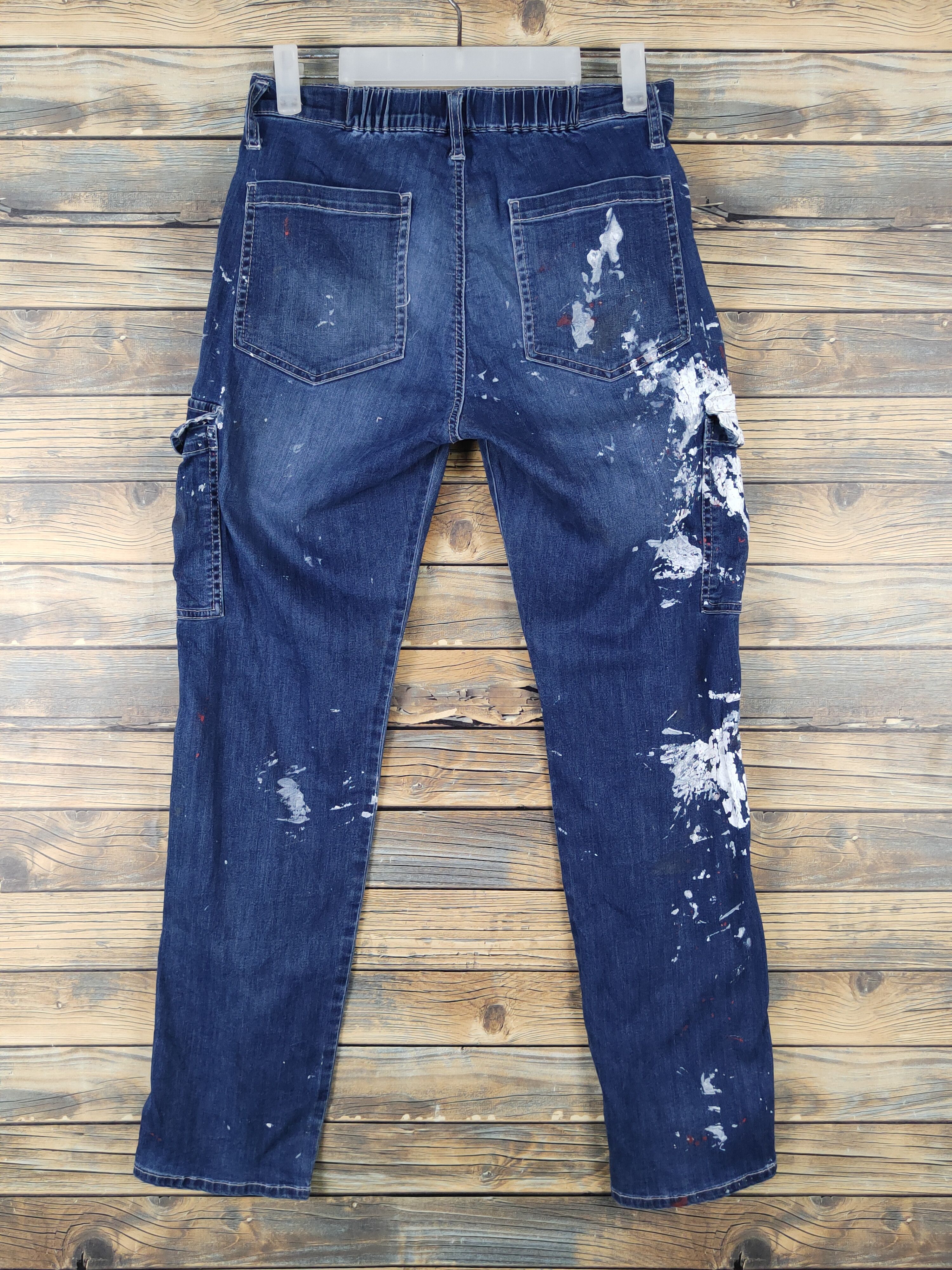 Japanese Brand FieldCore Dark Blue Distressed Ripped Soft Jeans #W1974 Size US 28 / EU 44 - 7 Thumbnail