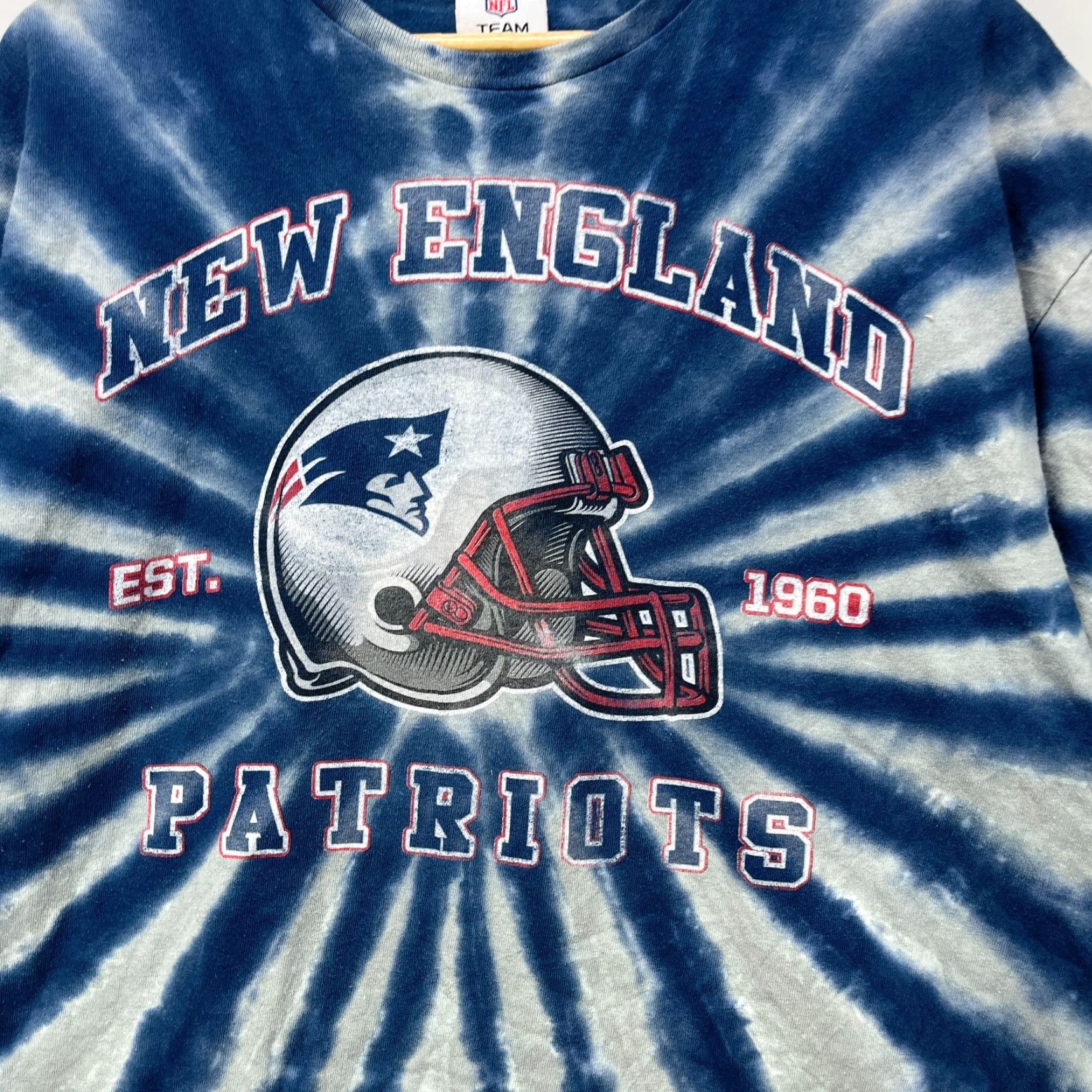 VINTAGE New England Patriots T-Shirt 2XL NFL Shirt Mens Blue