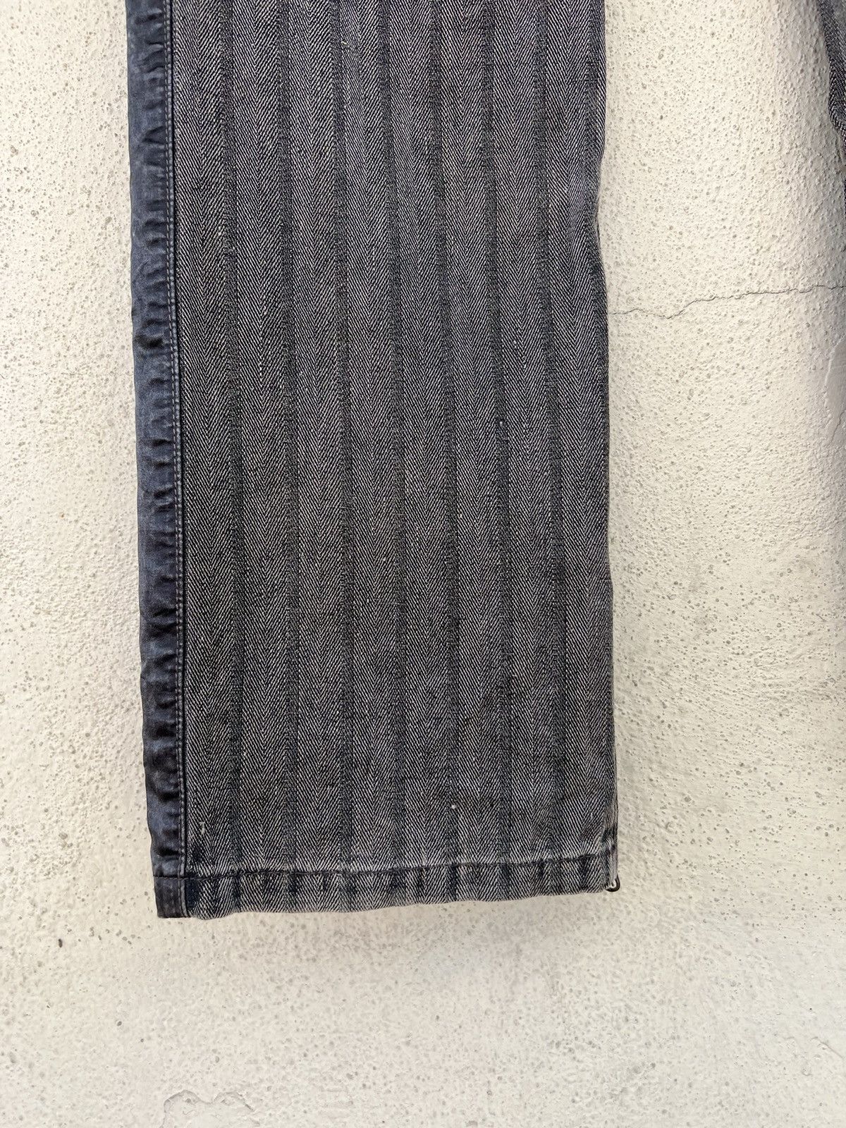 Kiminori Morishita Vintage Halb Japan Faded Border Stripe HBT Hem Flare Pant Size US 31 - 18 Thumbnail