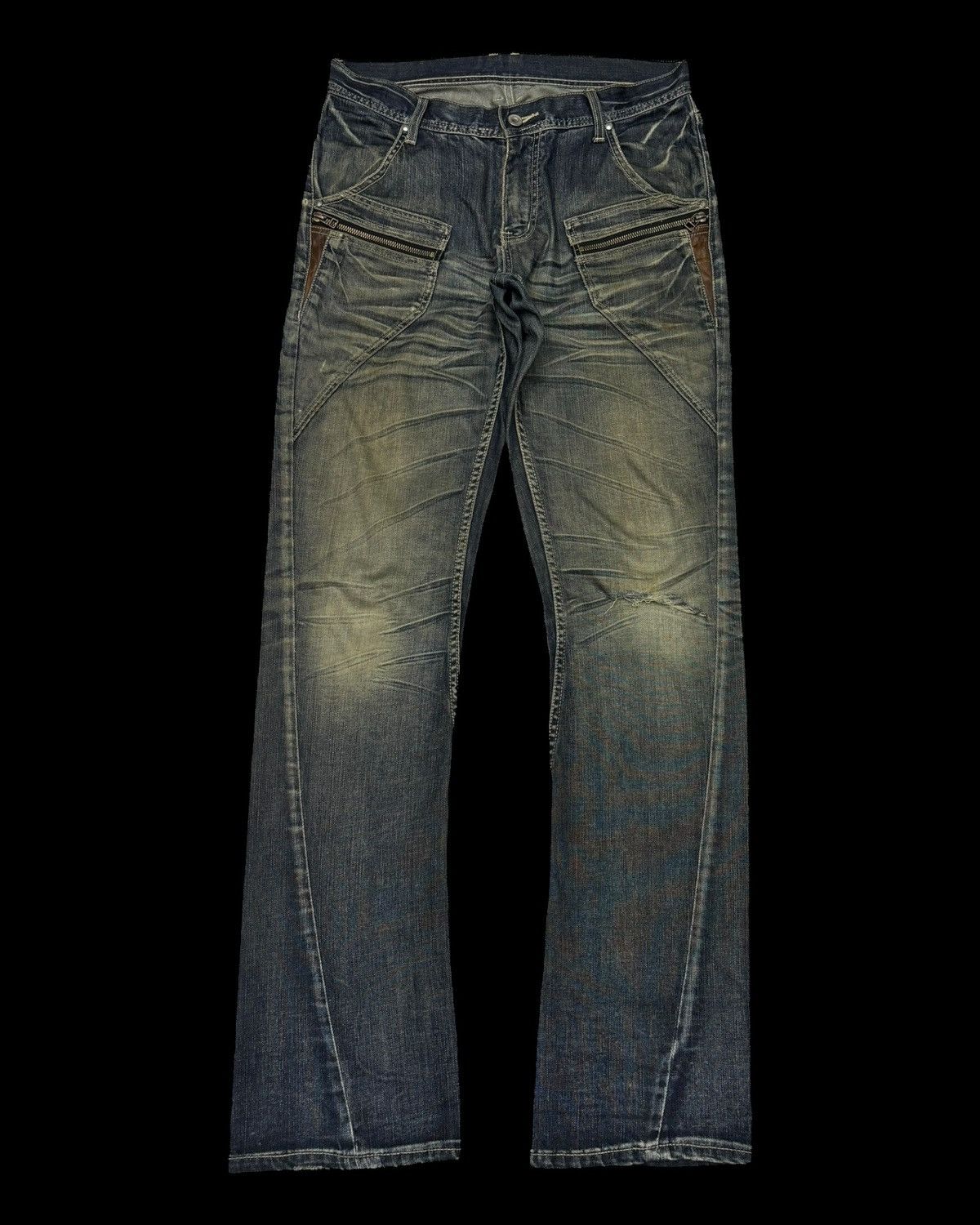 Kapital Flare Jeans Rusty Michel Klein Clawmark Twist Denim Jeans Size US 31 - 7 Thumbnail