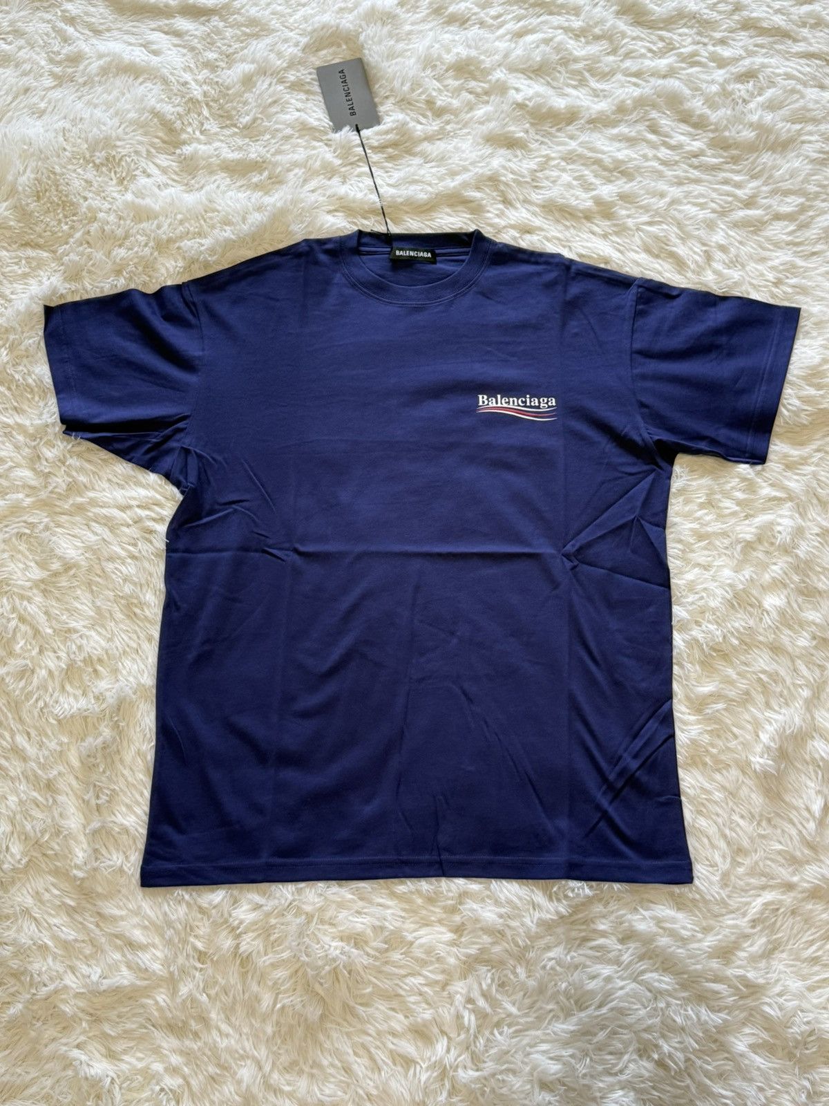 Balenciaga Balenciaga deep blue t shirt Size US XXS / EU 40 - 2 Thumbnail