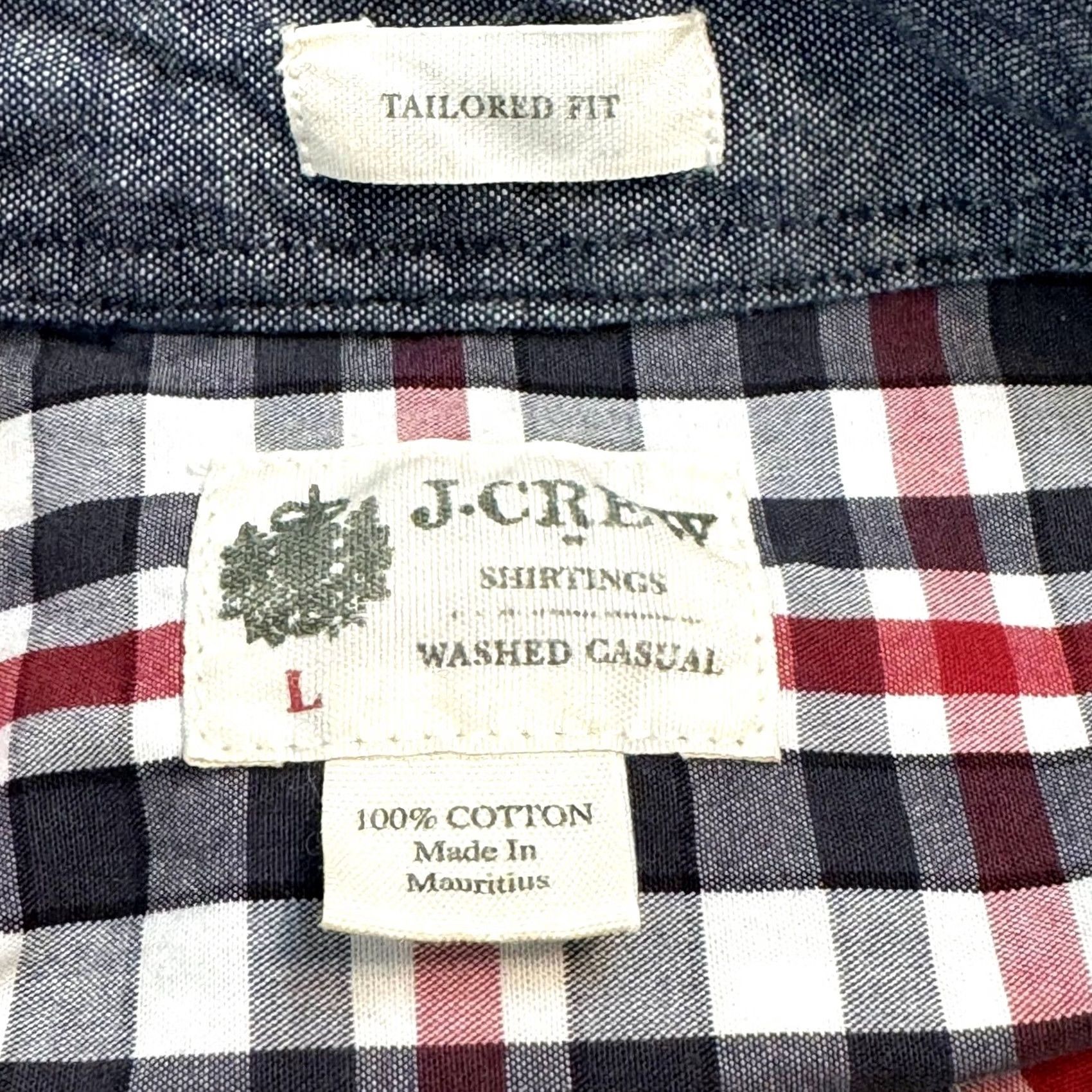 J.Crew J.CREW Button-Down Shirt L Red & Black Plaid Cotton Classic Fit Long Sleeve Mens Size US L / EU 52-54 / 3 - 5 Thumbnail