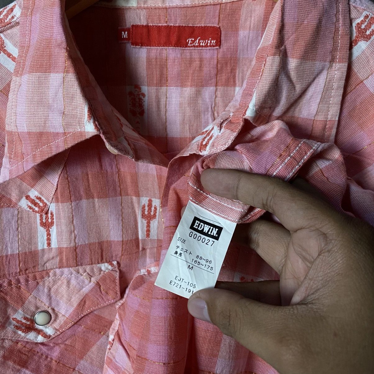 Cowboy Equipment × Edwin × Vintage Vintage edwin cactus western style shirt with stone button Size US M / EU 48-50 / 2 - 5 Thumbnail