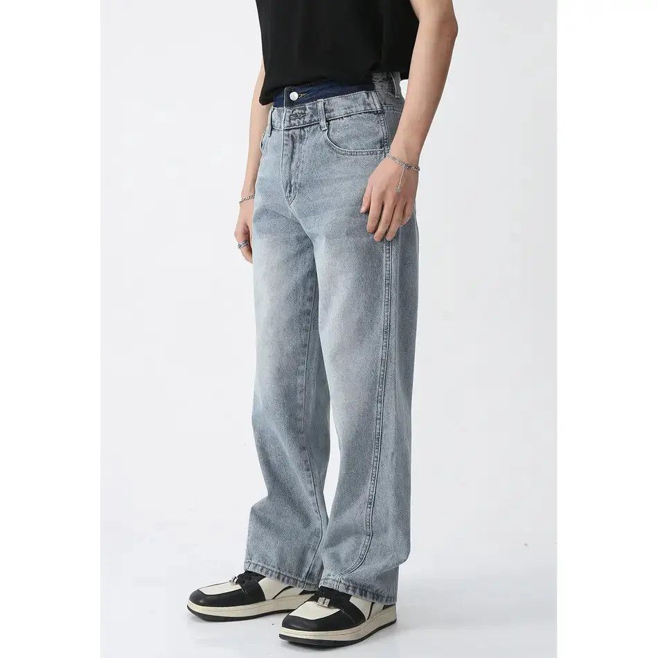 Japanese Brand Retro loose wide leg straight leg jeans Size US 32 / EU 48 - 5 Thumbnail