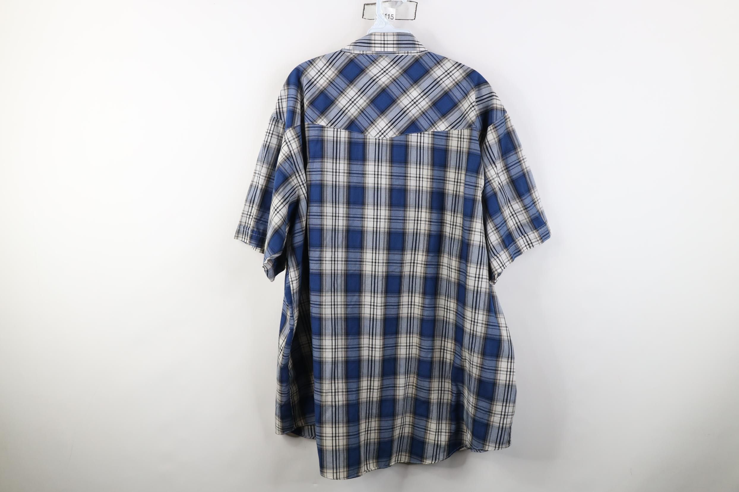 Vintage Vintage 90s Streetwear Cowboy Rodeo Snap Button Shirt Plaid Size US XXL / EU 58 / 5 - 8 Thumbnail