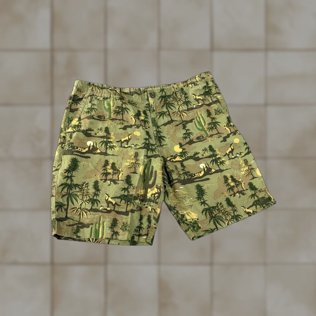 Lucky Brand Lucky Brand Shorts Mens 38 Camouflage Green Linen Cotton Spandex Chino Desert Western Cowboy Pockets Flat Front Regular Fit Casual Summer Spring Mens Size US 38 / EU 54 - 1 Thumbnail