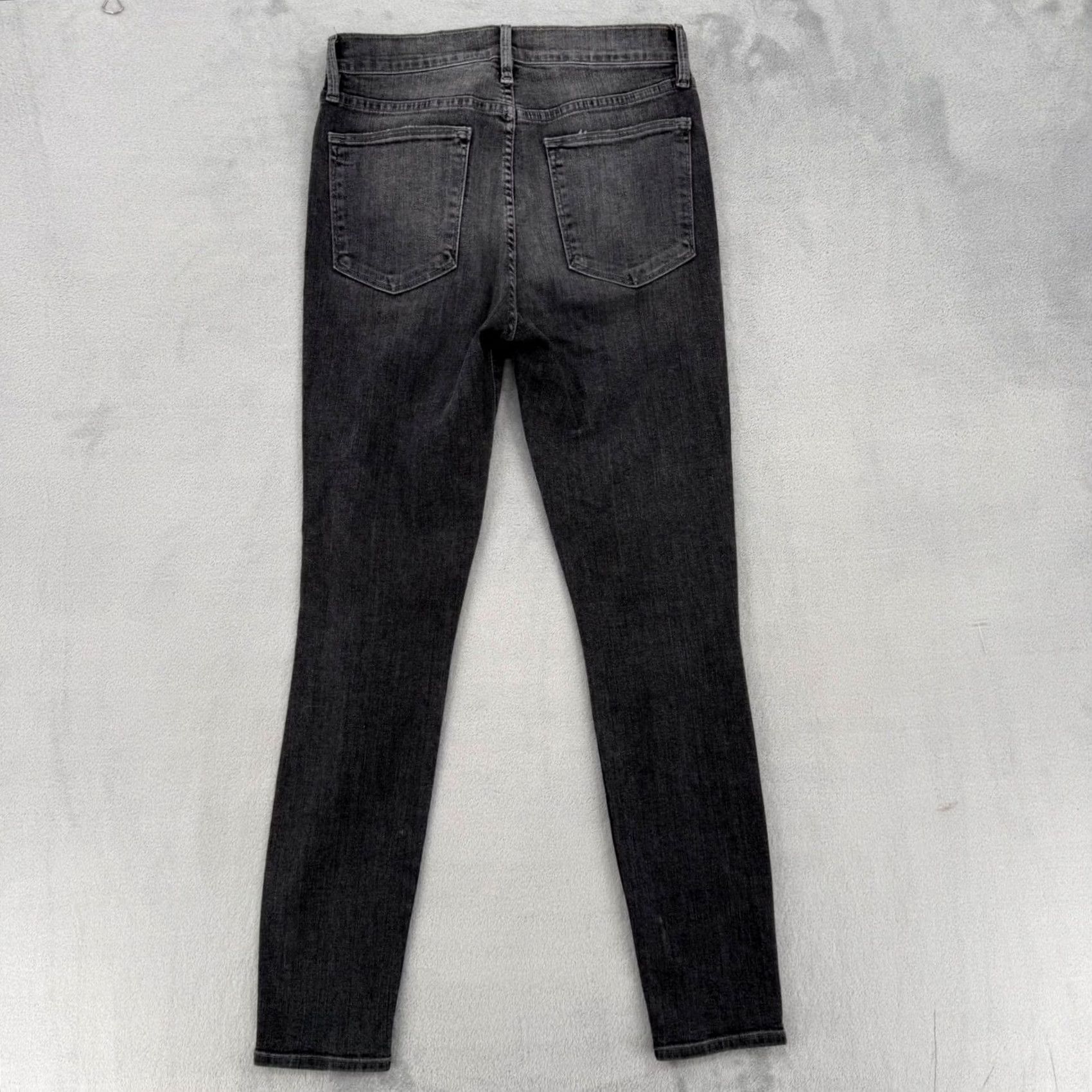 Frame FRAME Denim Le High Skinny Jeans Faded Black Distressed Knee Women's Size 28 Size 28" / US 6 / IT 42 - 6 Thumbnail