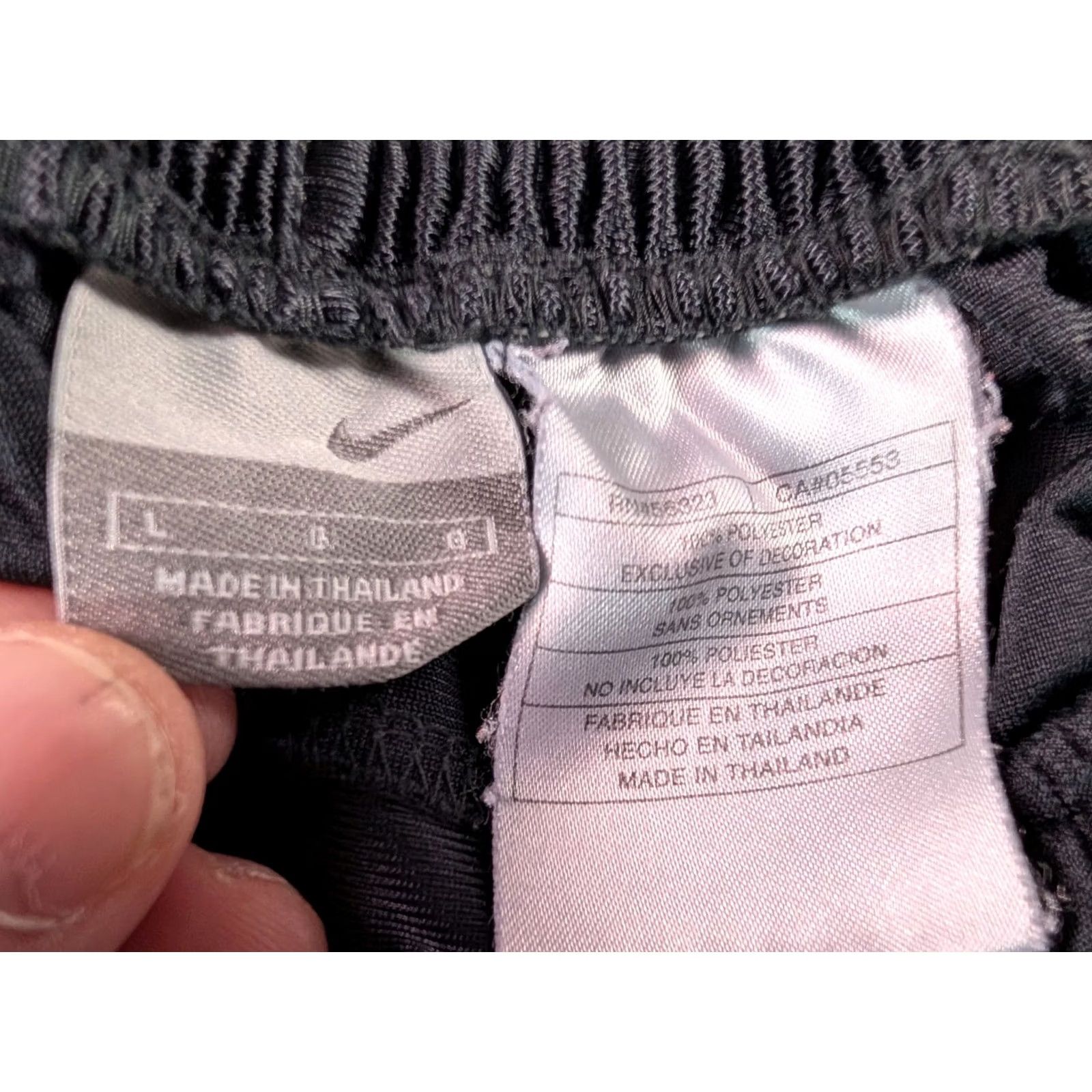 Nike VTG Nike Tear Away Pants Mens L Black Dazzle Shiny Snap Basketball Y2K 90s READ! Size US 33 - 5 Thumbnail