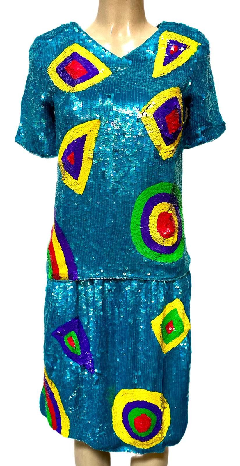 Other Sequin Top Turquoise Multi with Matching Skirt Size 8 Size M / US 6-8 / IT 42-44 - 1 Thumbnail