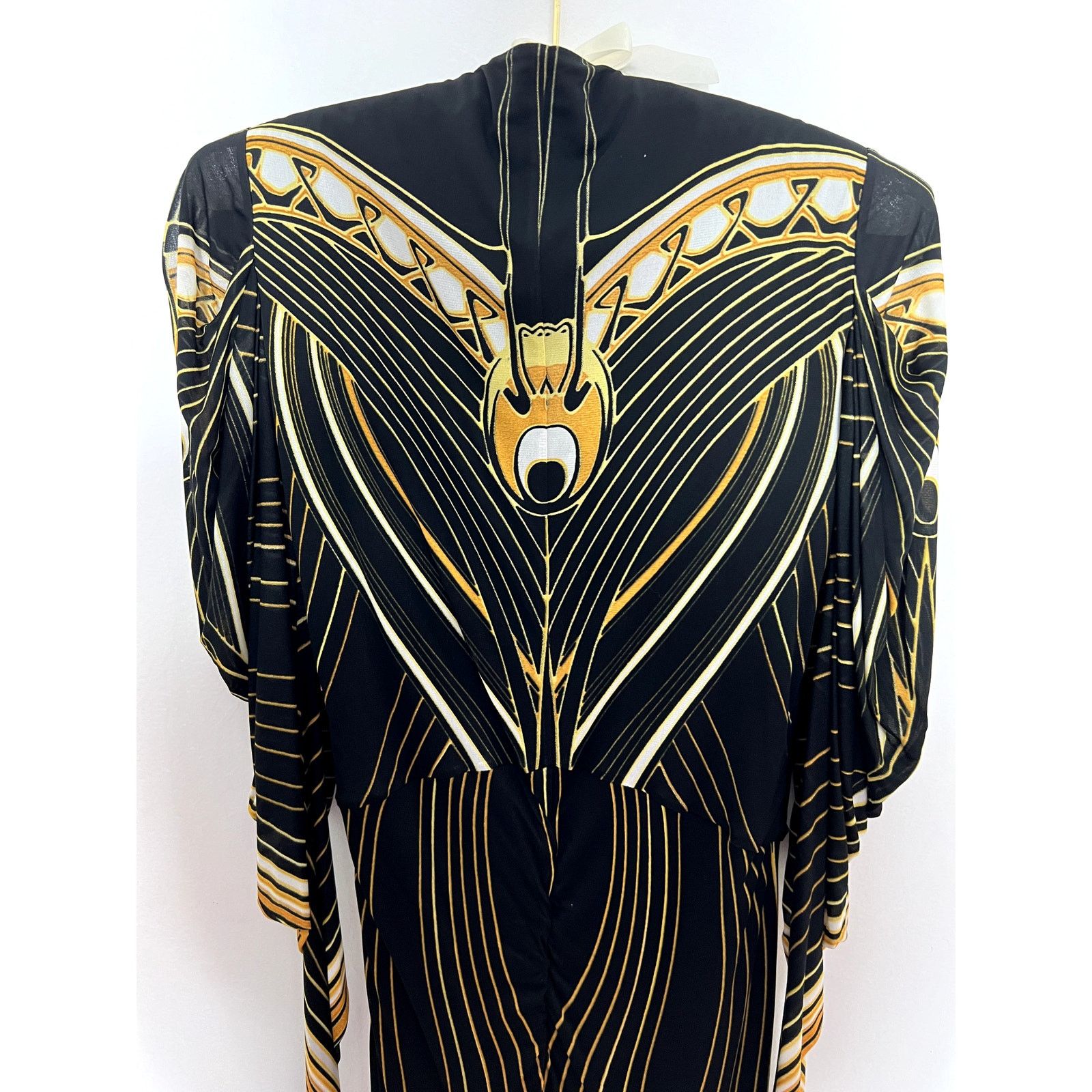 Roberto Cavalli Roberto Cavalli 2007 black gold printed Egyptian dress Sz 40 Size S / US 4 / IT 40 - 16 Thumbnail