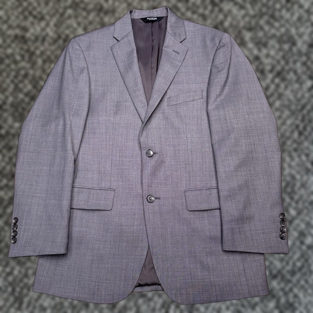 Jos. A. Bank Jos. A. Bank Traveler Suit Jacket 38R Gray Wool Slim Notch Double-Vented Blazer Men Regular Size 38R - 1 Thumbnail