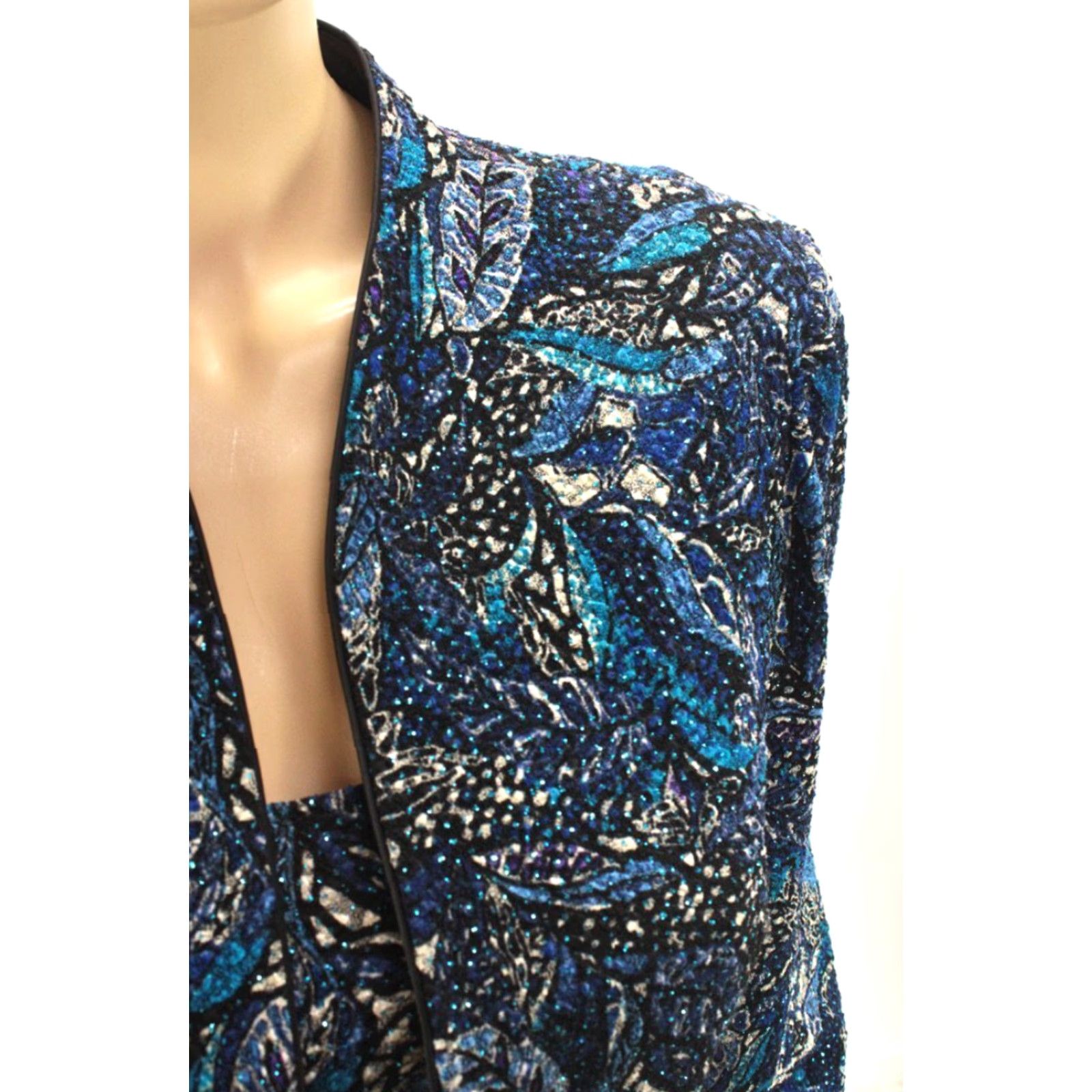 Alex Evenings VINTAGE Alex Evenings Skirt Suit Women's XL Blue Old Money Classic Glitter Sparkle Size 40" / US 18 - 6 Thumbnail