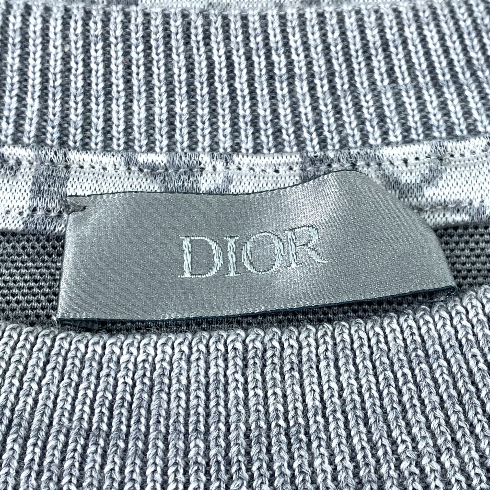 Dior Dior Mens Grey Monogram T-Shirt With Distressed Details Size Size US S / EU 44-46 / 1 - 7 Thumbnail