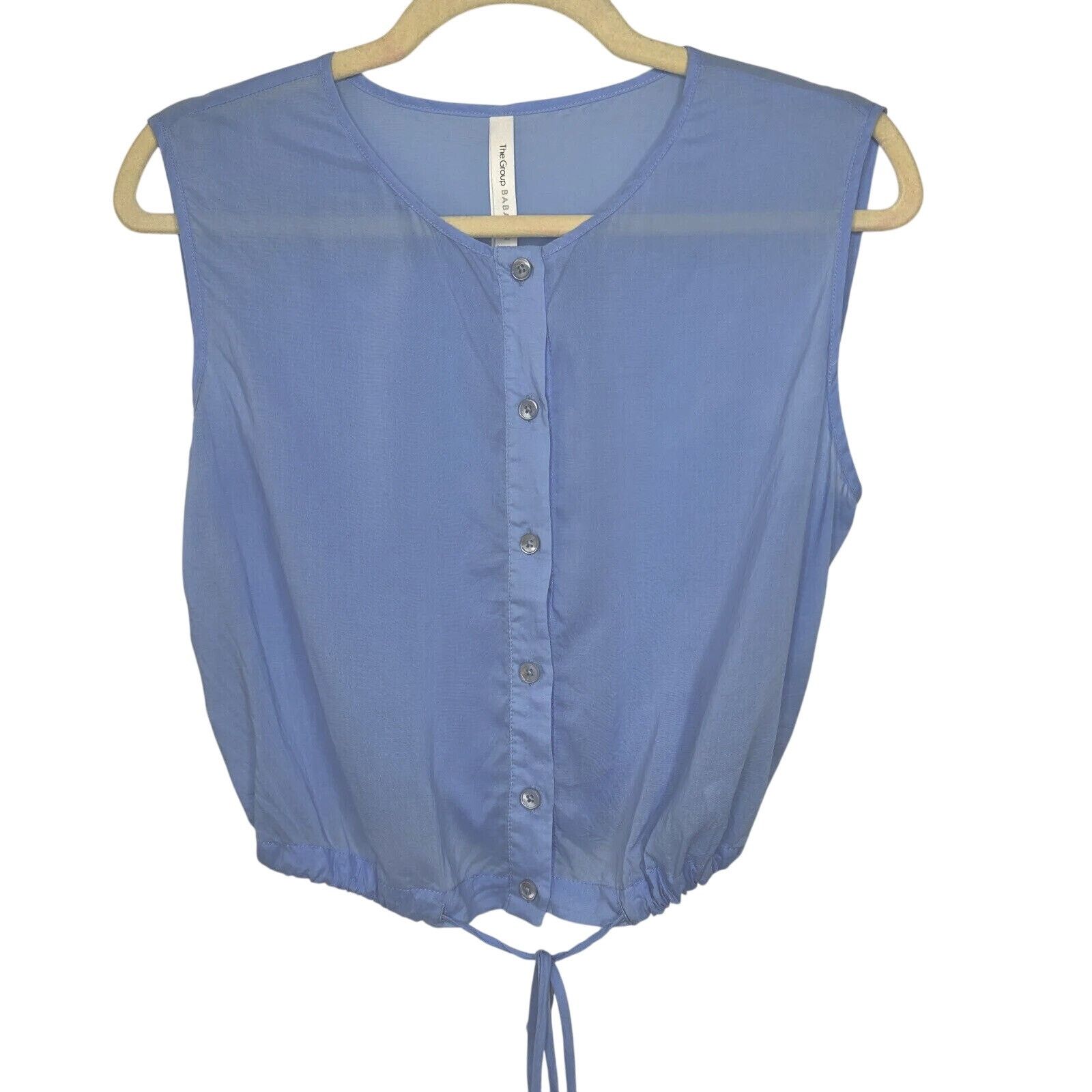 Aritzia Babaton Blue Cardin Sleeveless Button Drawstring Waist Top Size XS / US 0-2 / IT 36-38 - 1 Thumbnail