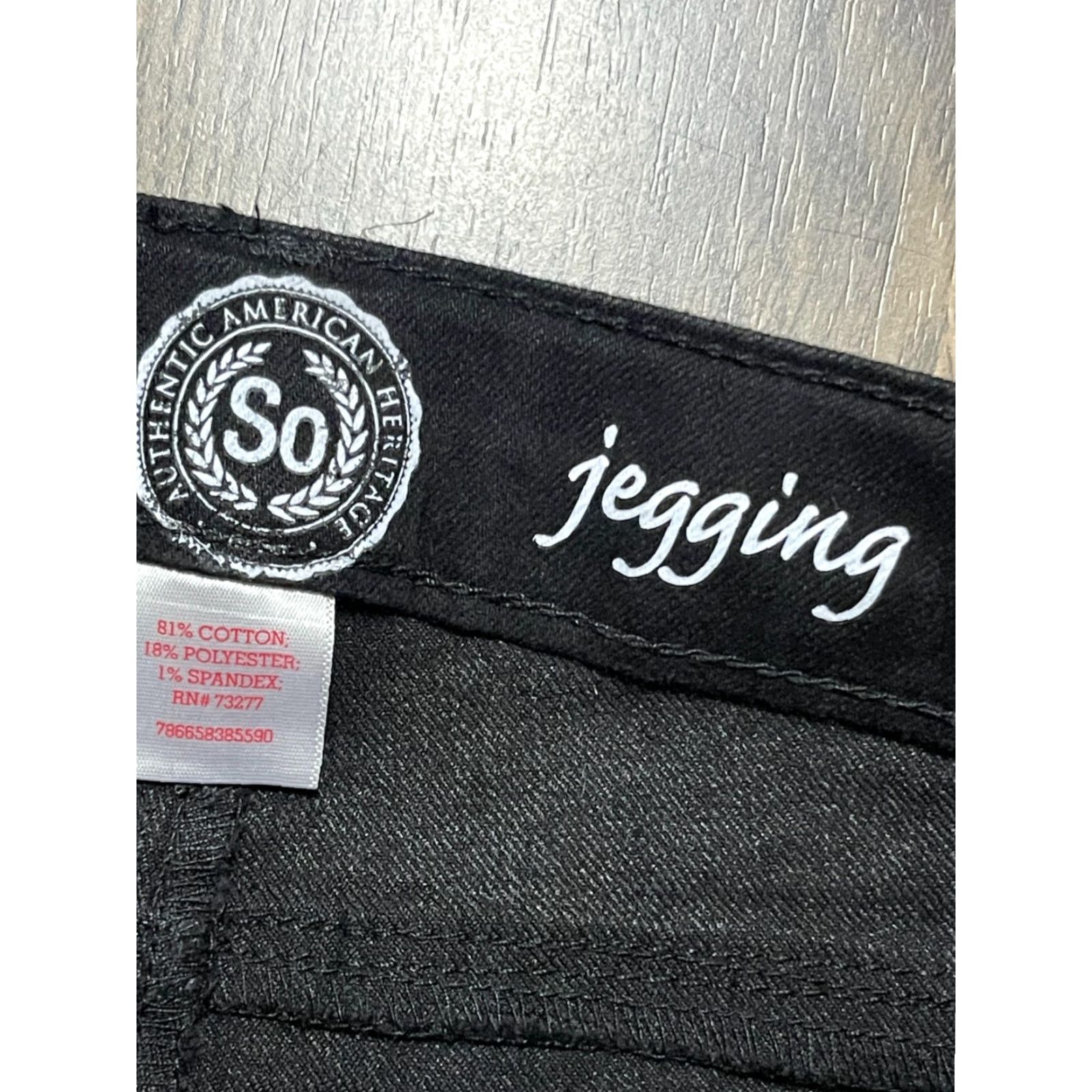 Vintage SO Jeans Women's Size 12 Black Jegging Adjustable Waist Pockets NWT Size 34" / US 12 / IT 48 - 6 Thumbnail