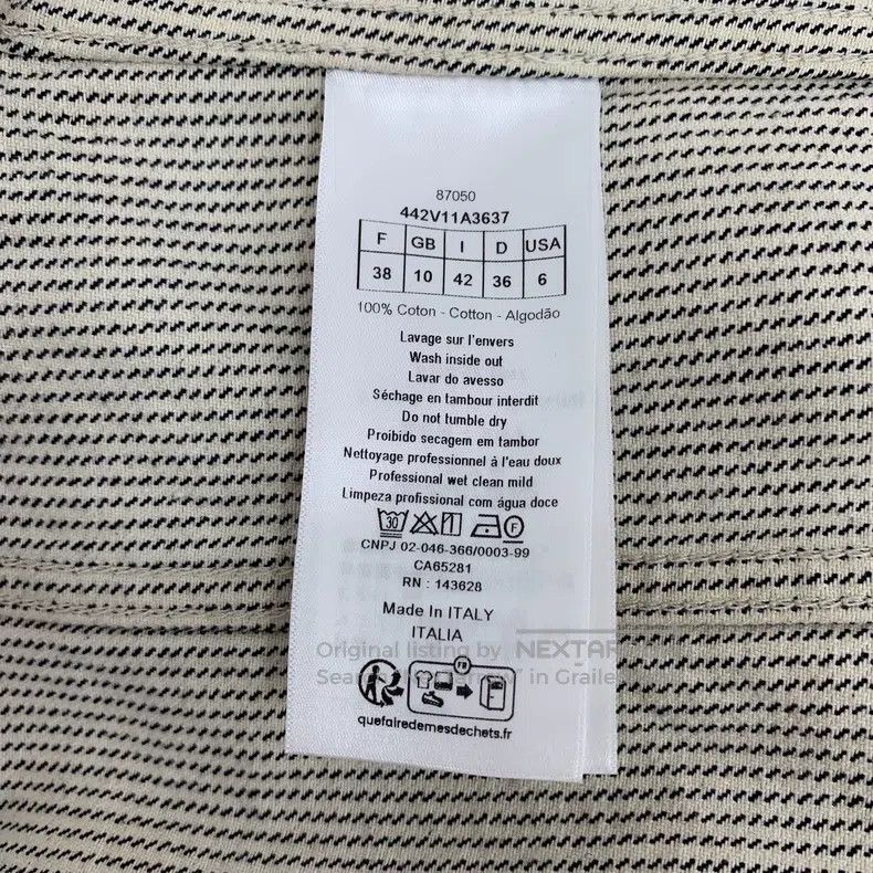 Dior Dior Colour-matched striped bee embroidered cotton lapel s Size XS / US 0-2 / IT 36-38 - 7 Thumbnail